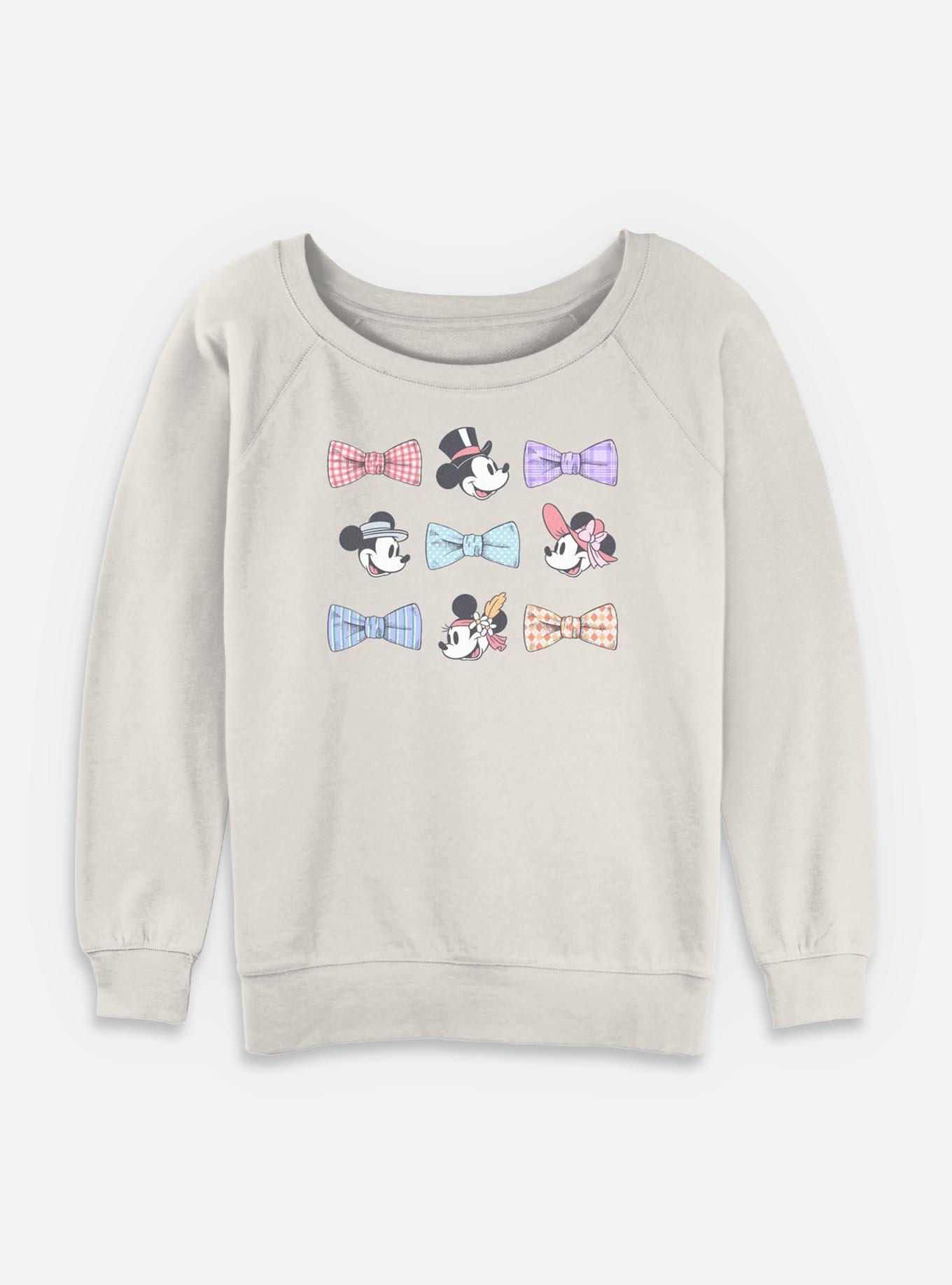 Disney Mickey Mouse Bows Womens Slouchy Sweatshirt, , hi-res