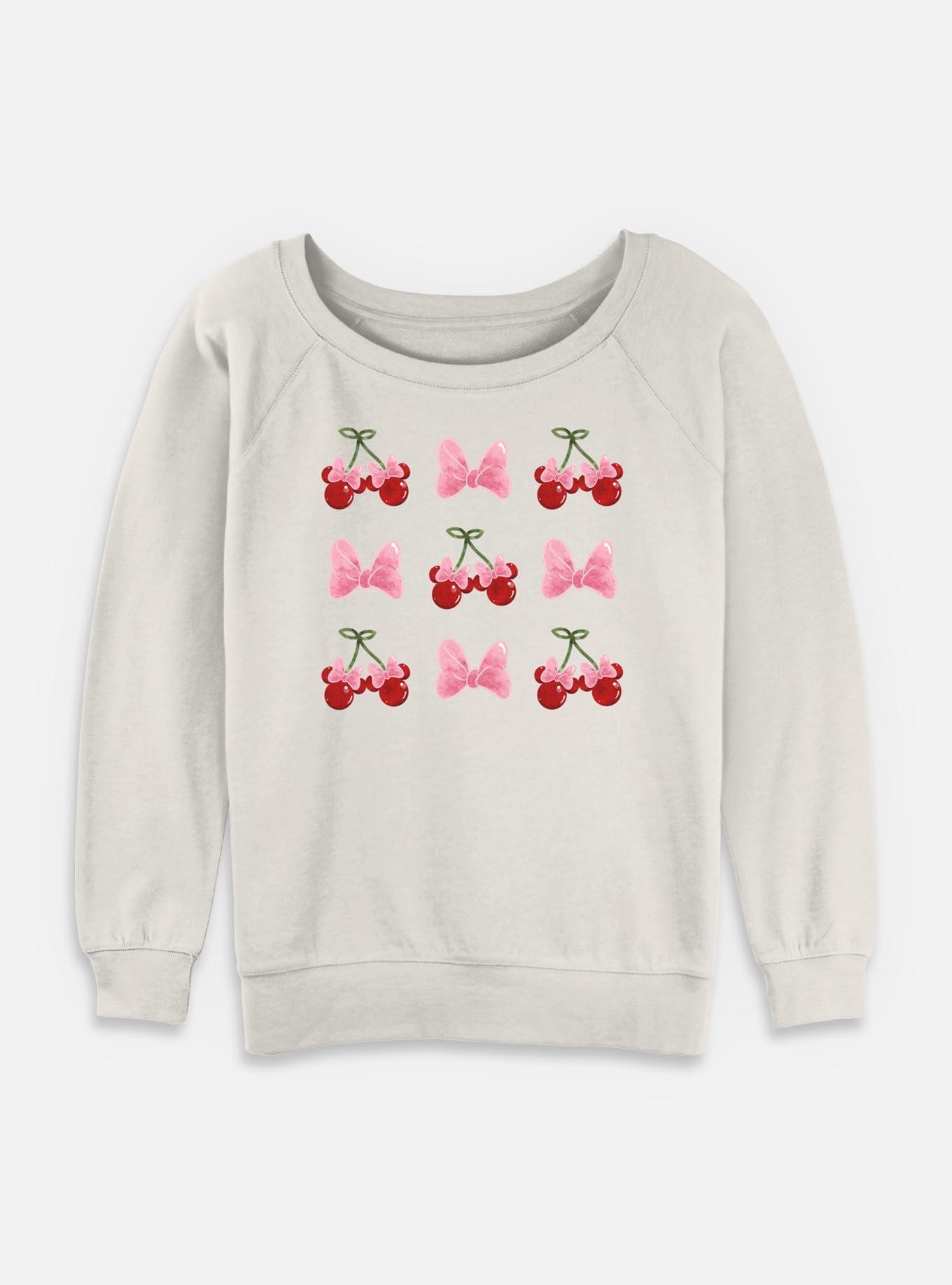 Disney Minnie Mouse Minnie Cherries And Bows Womens Slouchy Sweatshirt, , hi-res