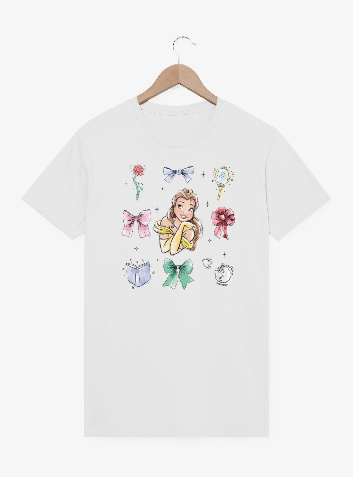 Disney Princesses Belle Bows T-Shirt, WHITE, hi-res
