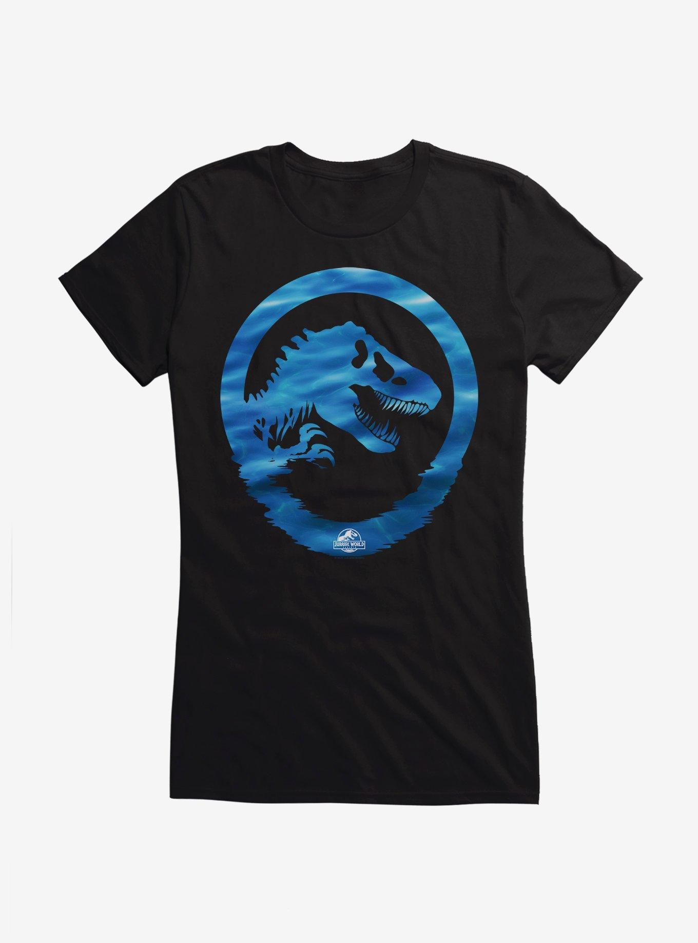 Jurassick World Rebirth Aqua Logo Girls T-Shirt, BLACK, hi-res