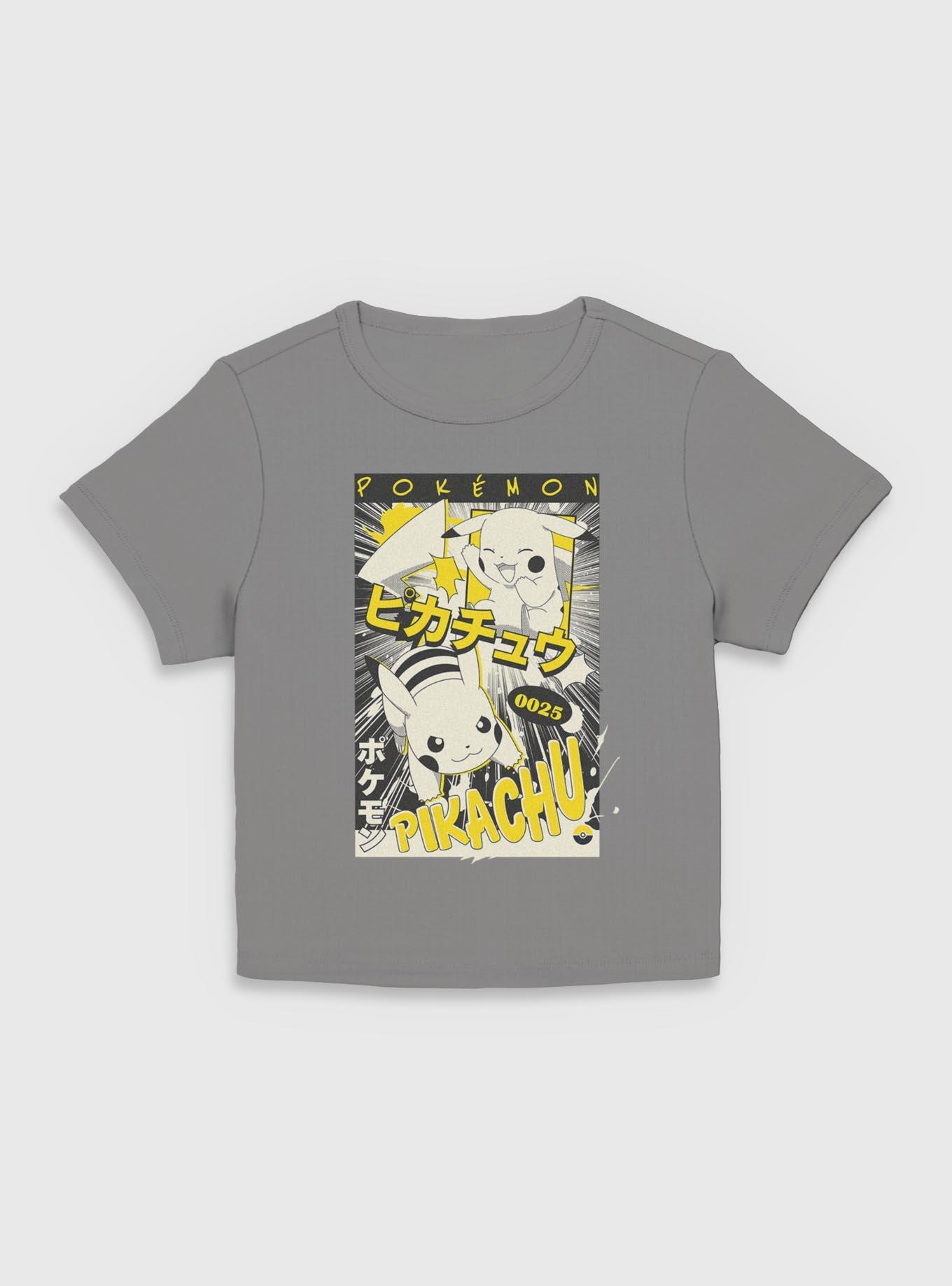 Pokemon Manga Pikachu Womens Baby T-Shirt, CHARCOAL, hi-res