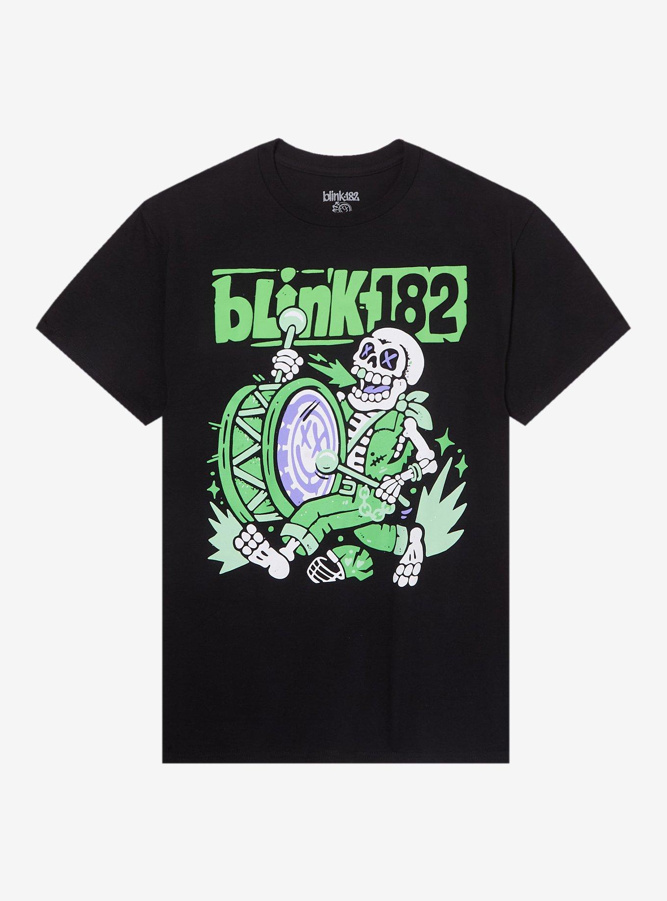 Blink-182 Marching Band Skeleton Puff Paint T-Shirt