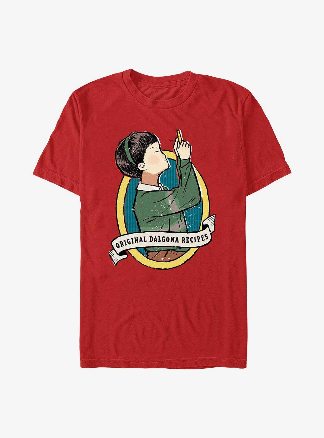 Squid Game Boy Original Dalgona Recipes T-Shirt, RED, hi-res