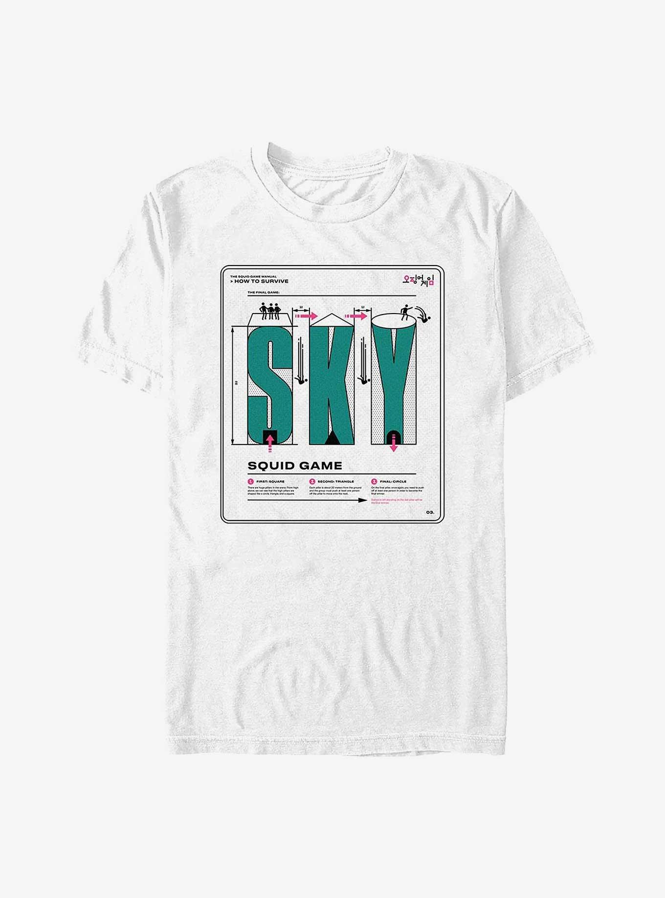 Squid Game How To Survive Sky Game T-Shirt, WHITE, hi-res