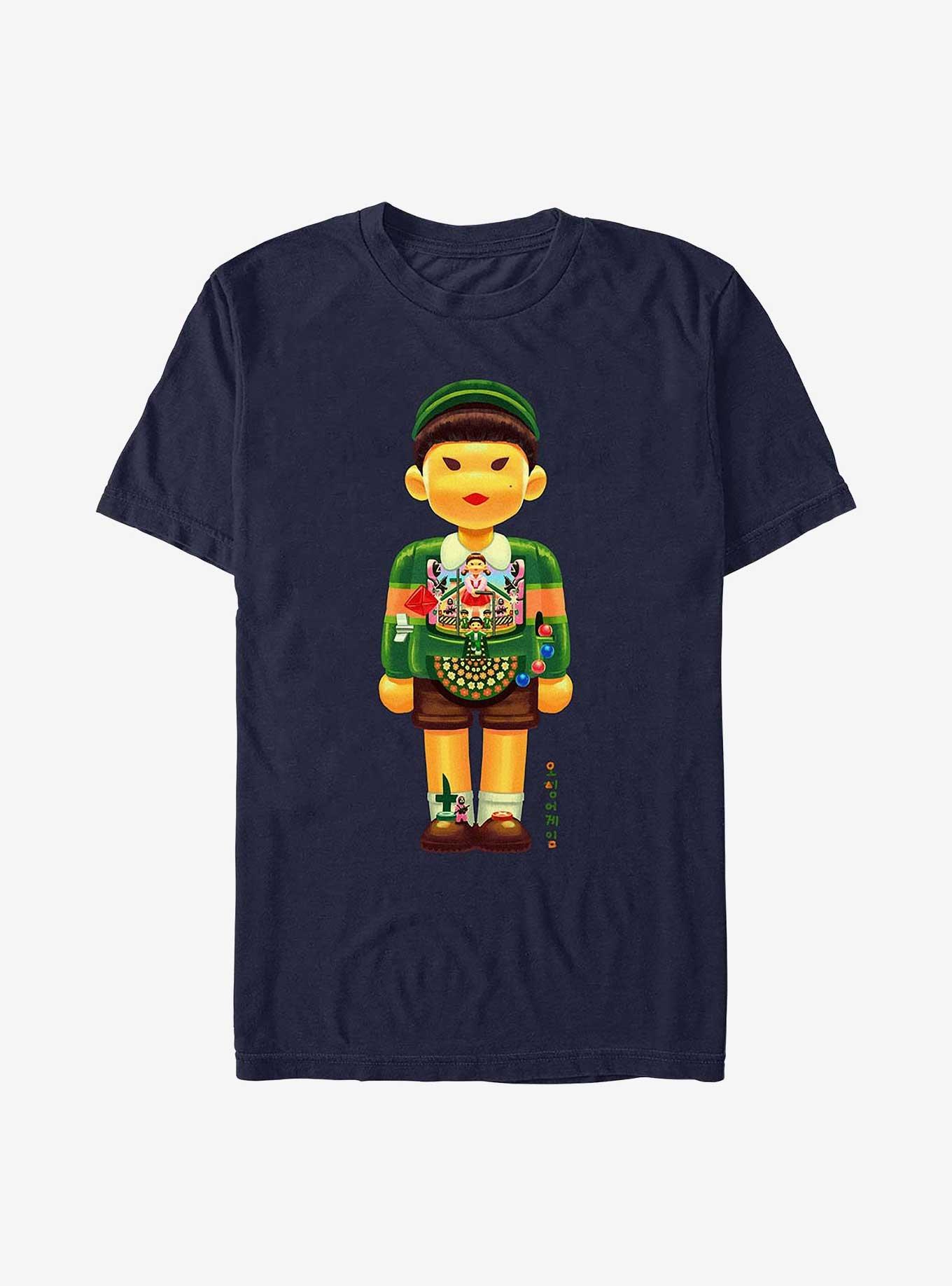 Squid Game Big Boy Doll T-Shirt, NAVY, hi-res