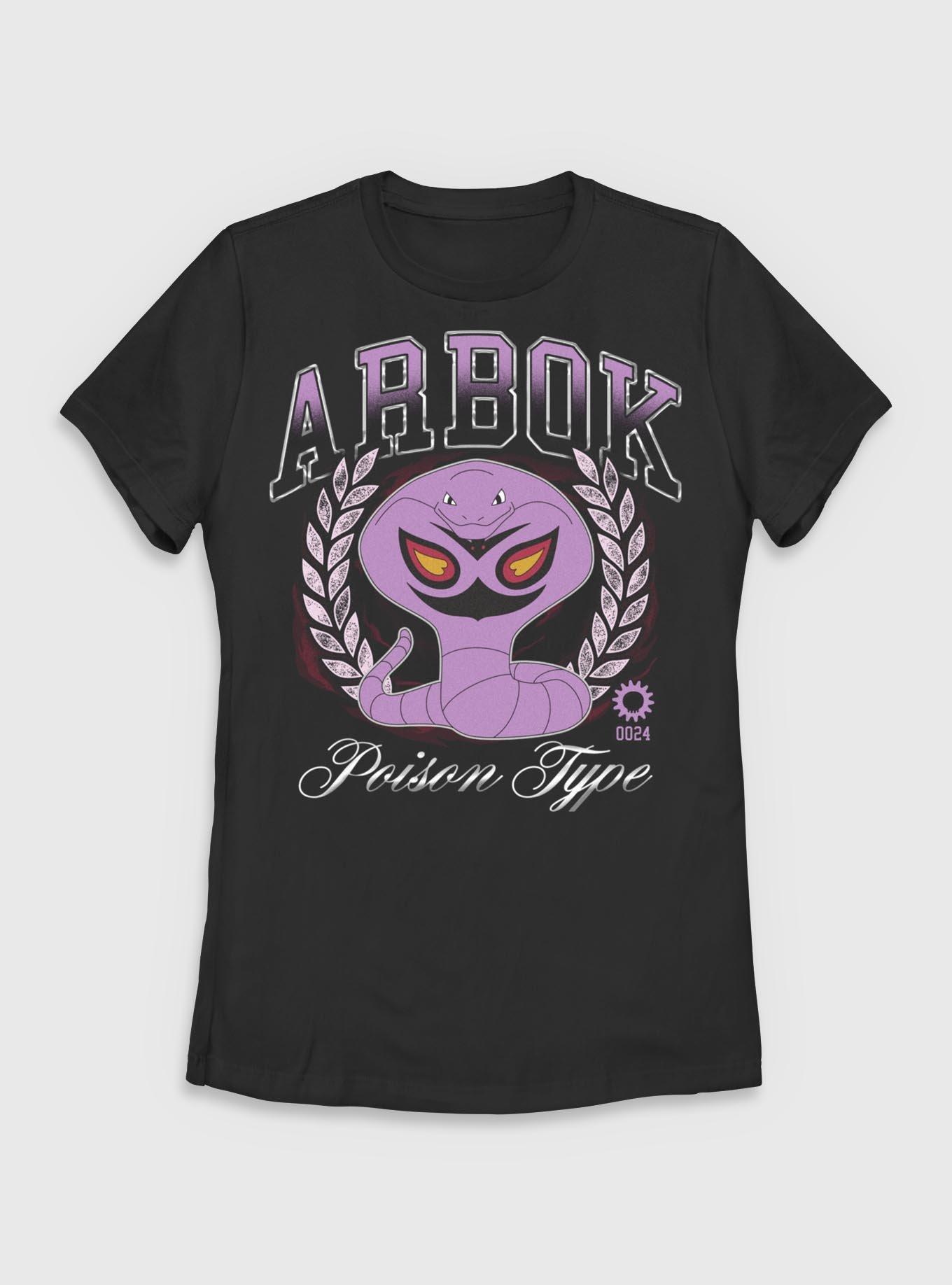 Pokemon Arbok Poison Type Womens T-Shirt, BLACK, hi-res
