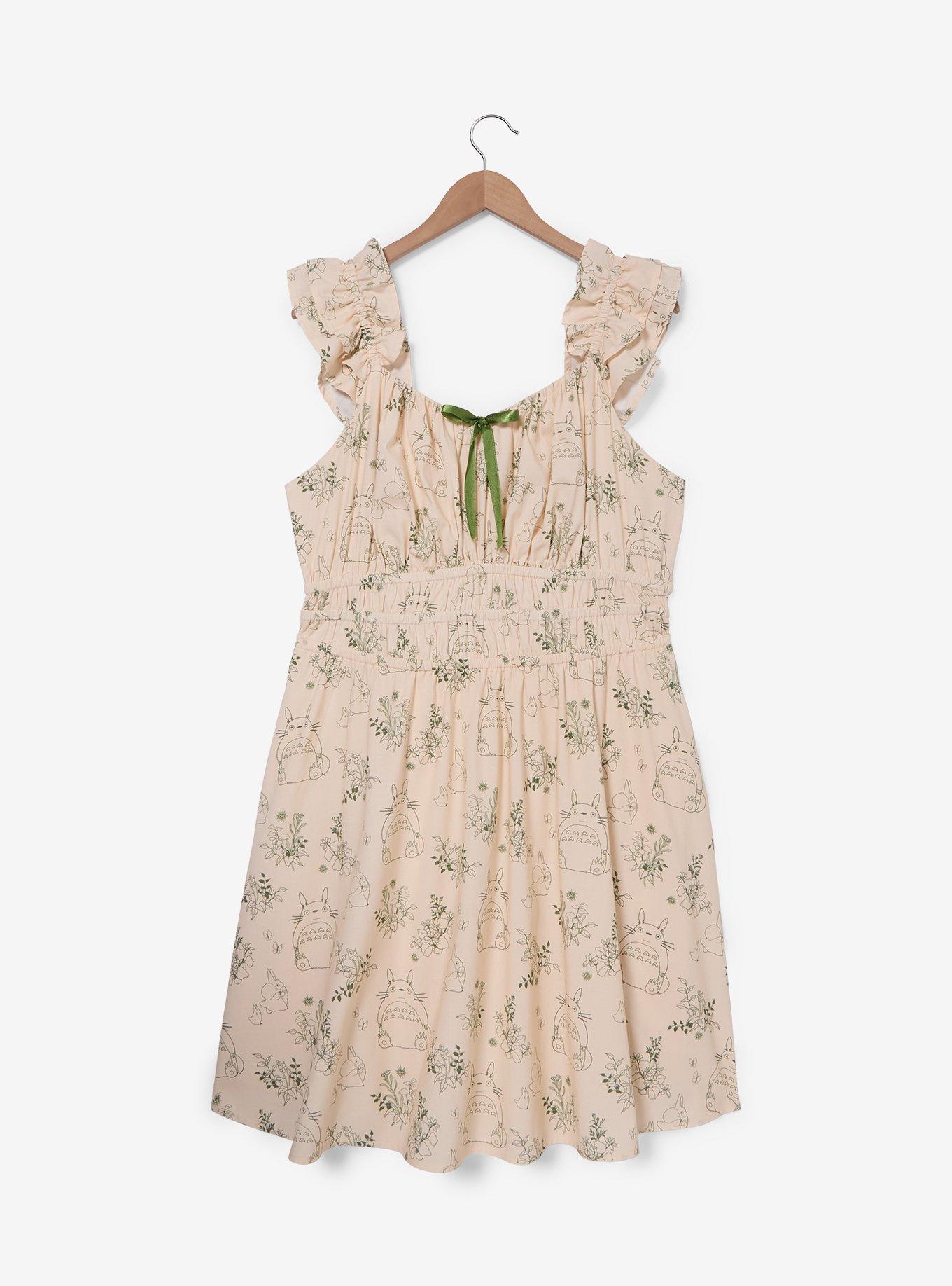 Studio Ghibli&reg; My Neighbor Totoro Botanical Allover Print Dress Plus Size, , hi-res