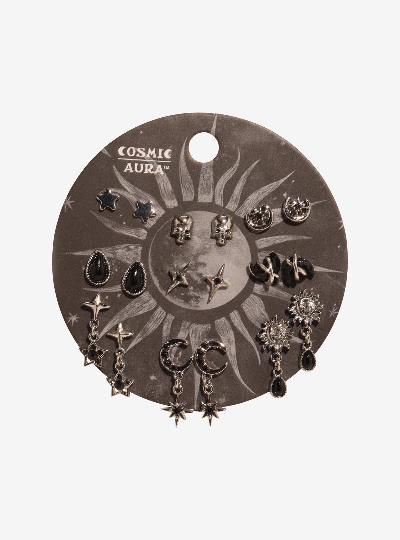 Cosmic Aura Celestial Crystal Skull Earring Set, , hi-res