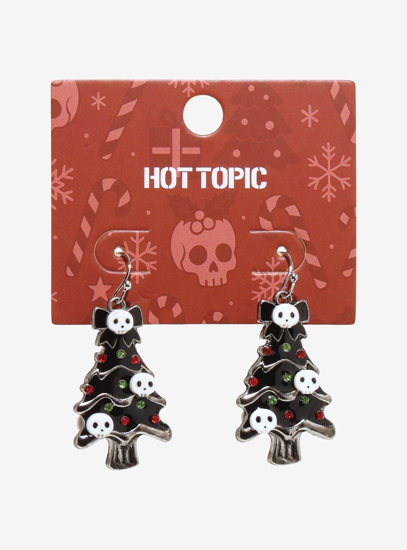 Gothic Christmas Tree Earrings, , hi-res