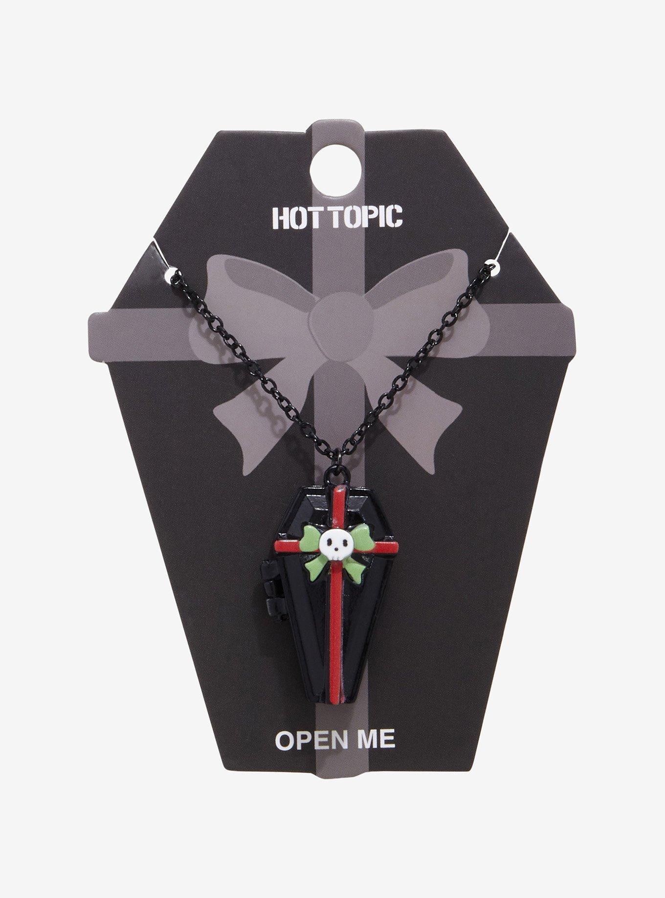 Gothic Christmas Coffin Locket Necklace, , hi-res