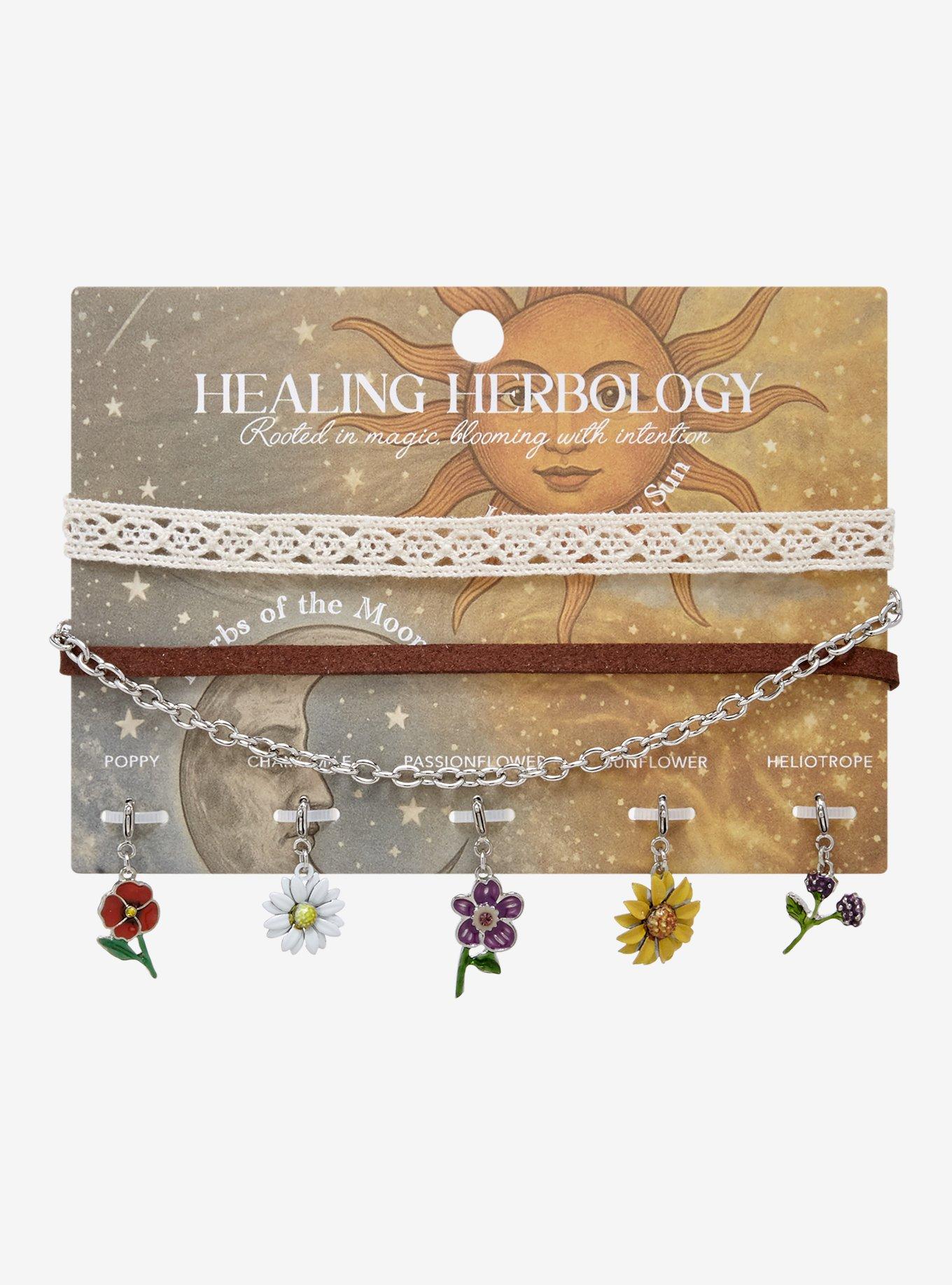 Healing Herbology Floral Interchangeable Charm Necklace Set, , hi-res