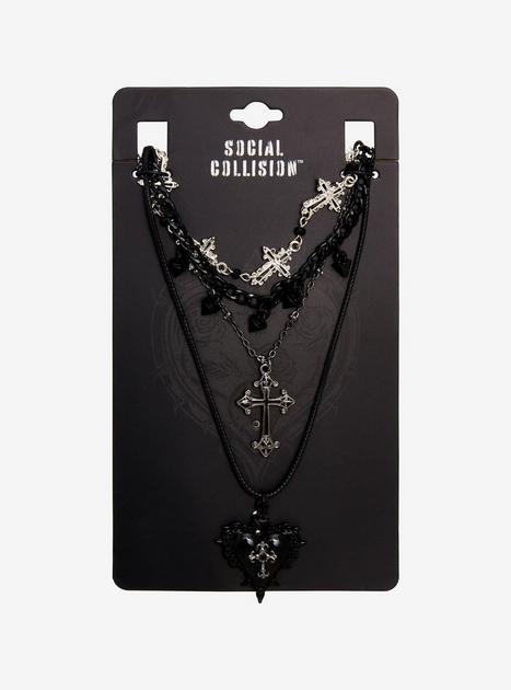 Social Collision Gothic Cross Necklace Set | Hot Topic