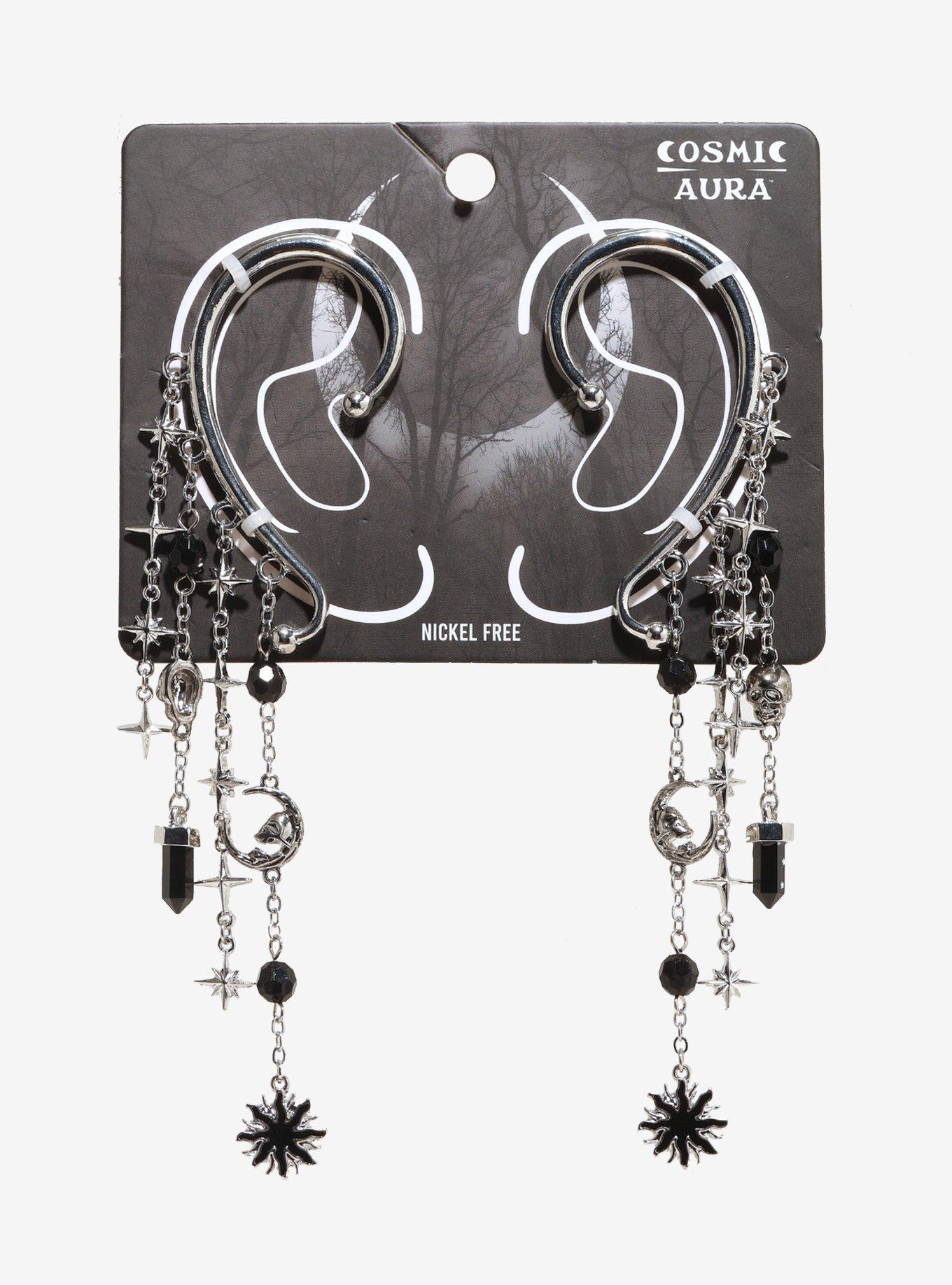 Cosmic Aura Dark Celestial Cuff Earring Set, , hi-res