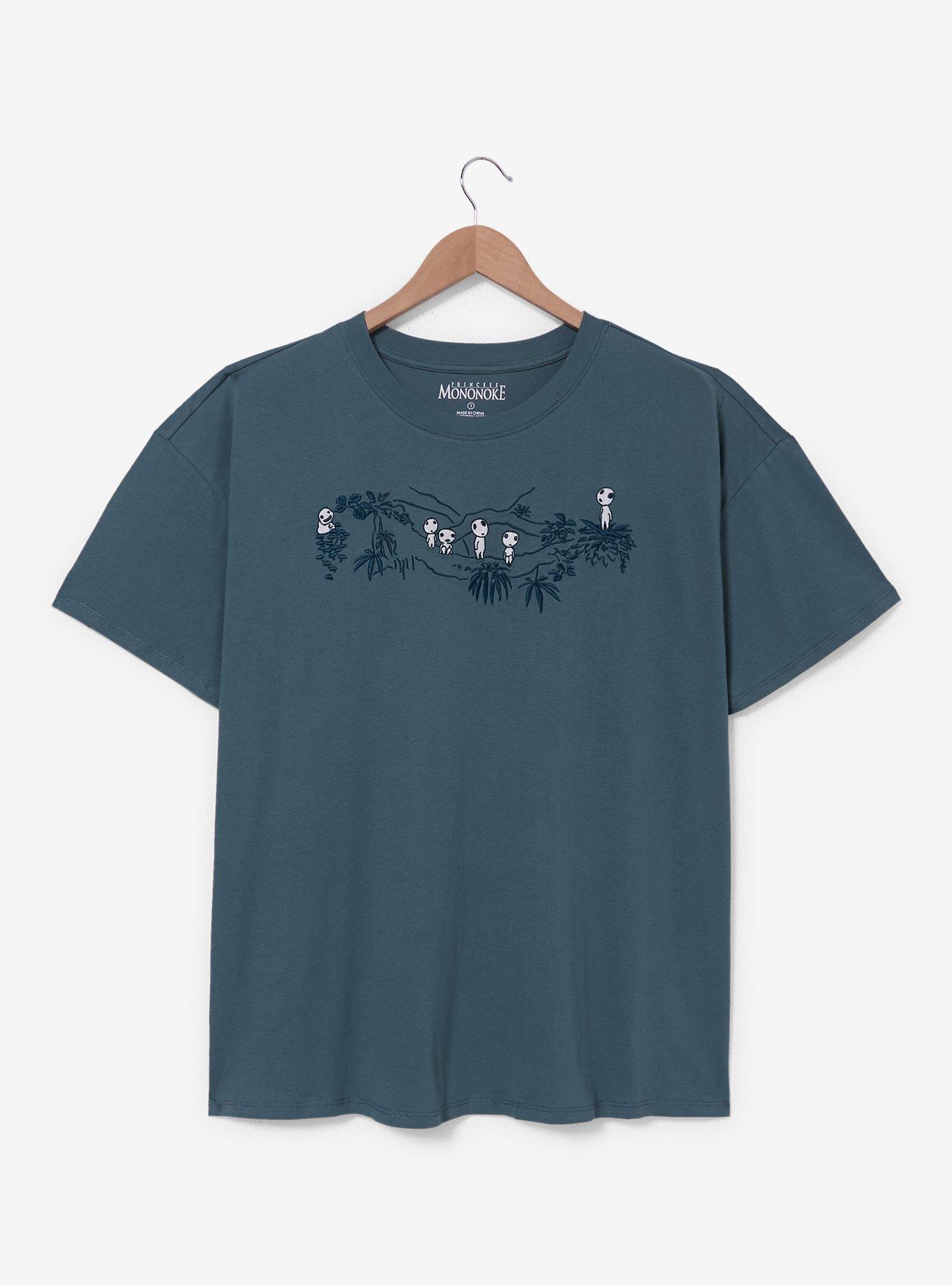 Studio Ghibli&reg; Princess Mononoke Embroidered Glow-in-the-Dark Kodama Women's Plus Size T-Shirt - BoxLunch Exclusive, , hi-res