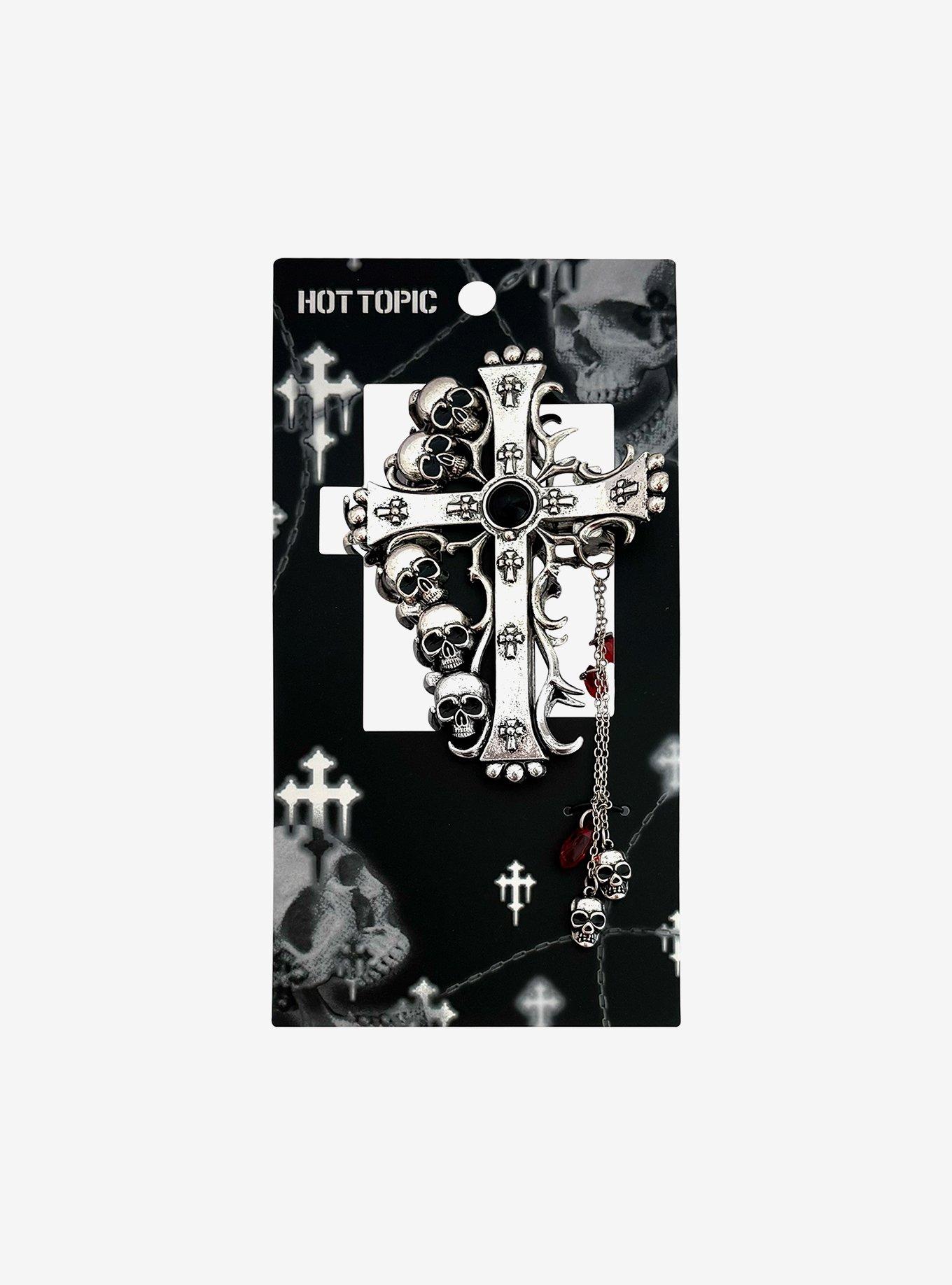 Skull Cross Claw Hair Clip, , hi-res