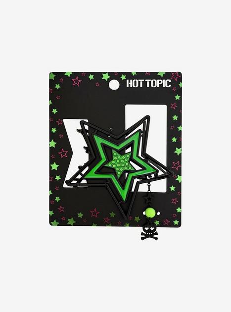 Neon Green & Black Star Claw Hair Clip | Hot Topic