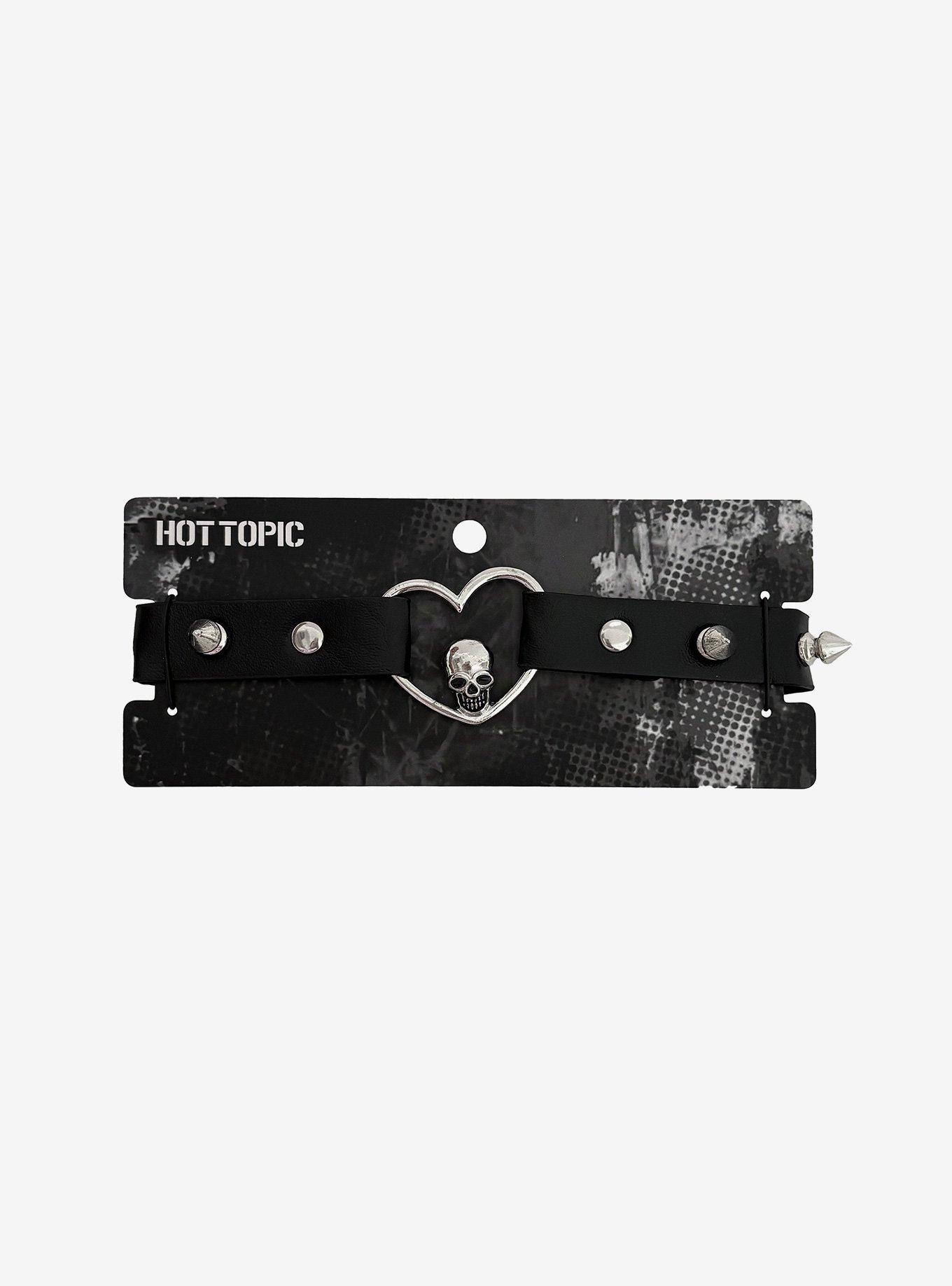 Skull Heart Spike Choker, , hi-res