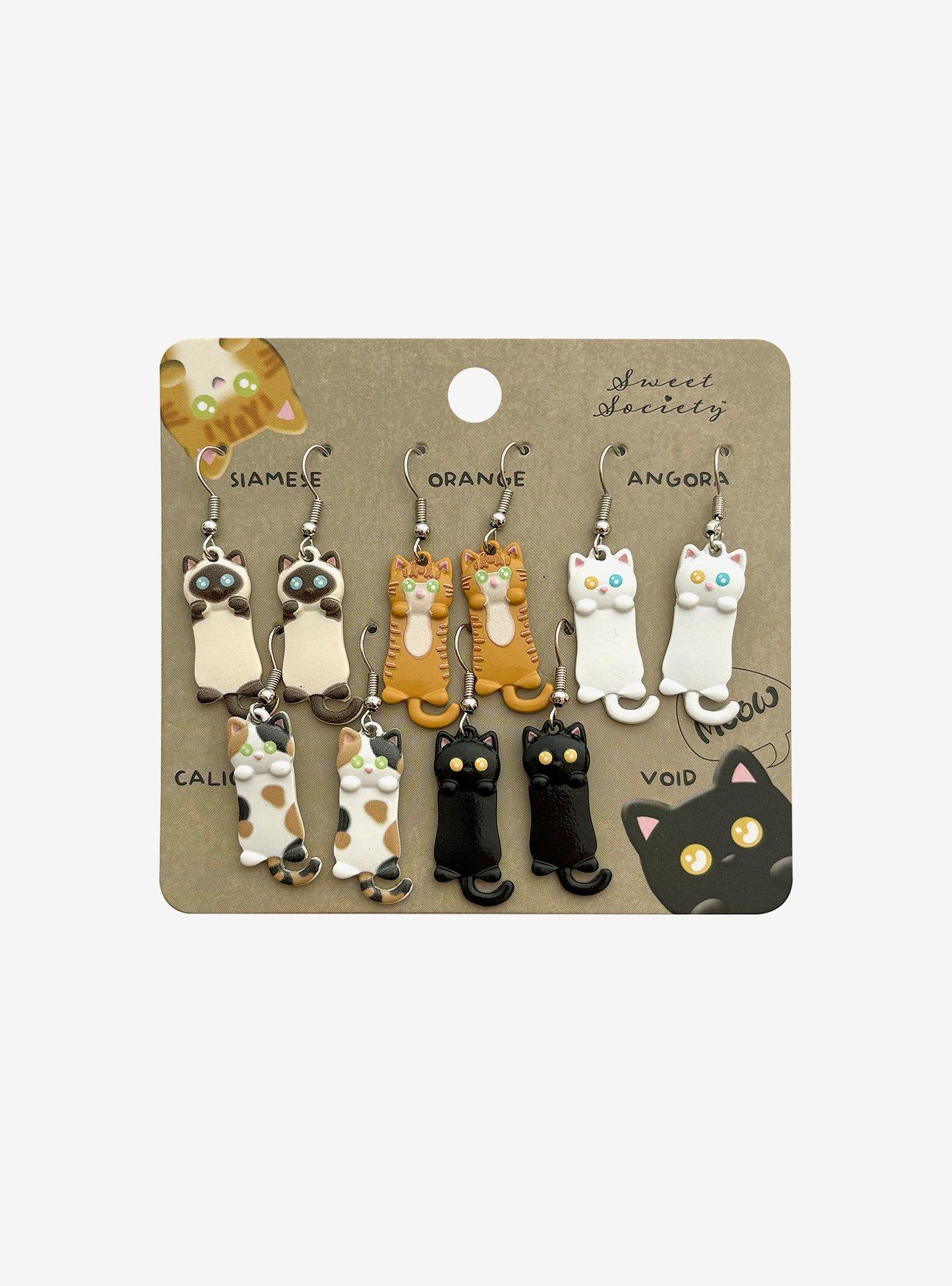 Sweet Society Cute Kitty Drop Earring Set, , hi-res