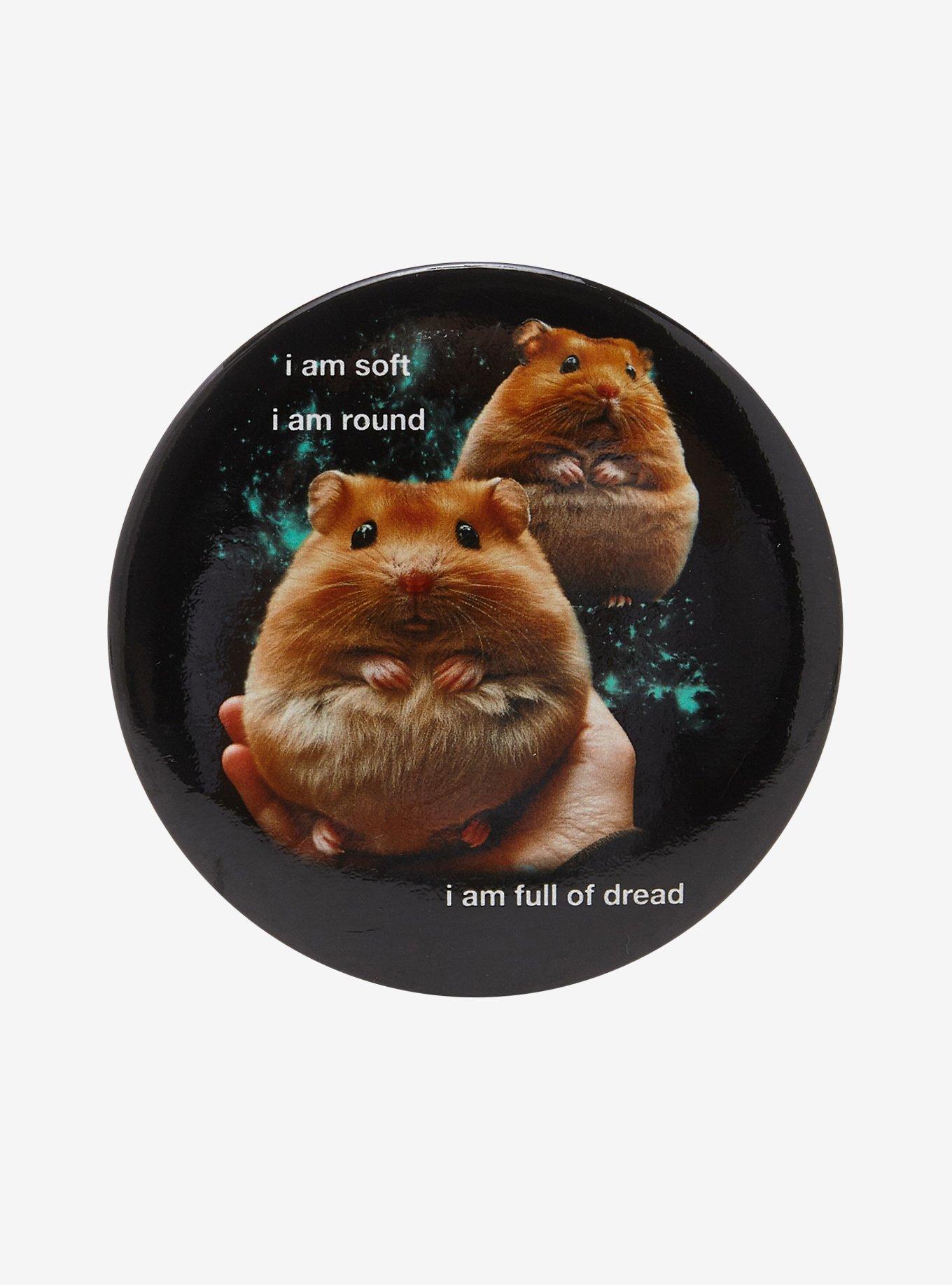 Soft Round Dread Hamster 3 Inch Button, , hi-res