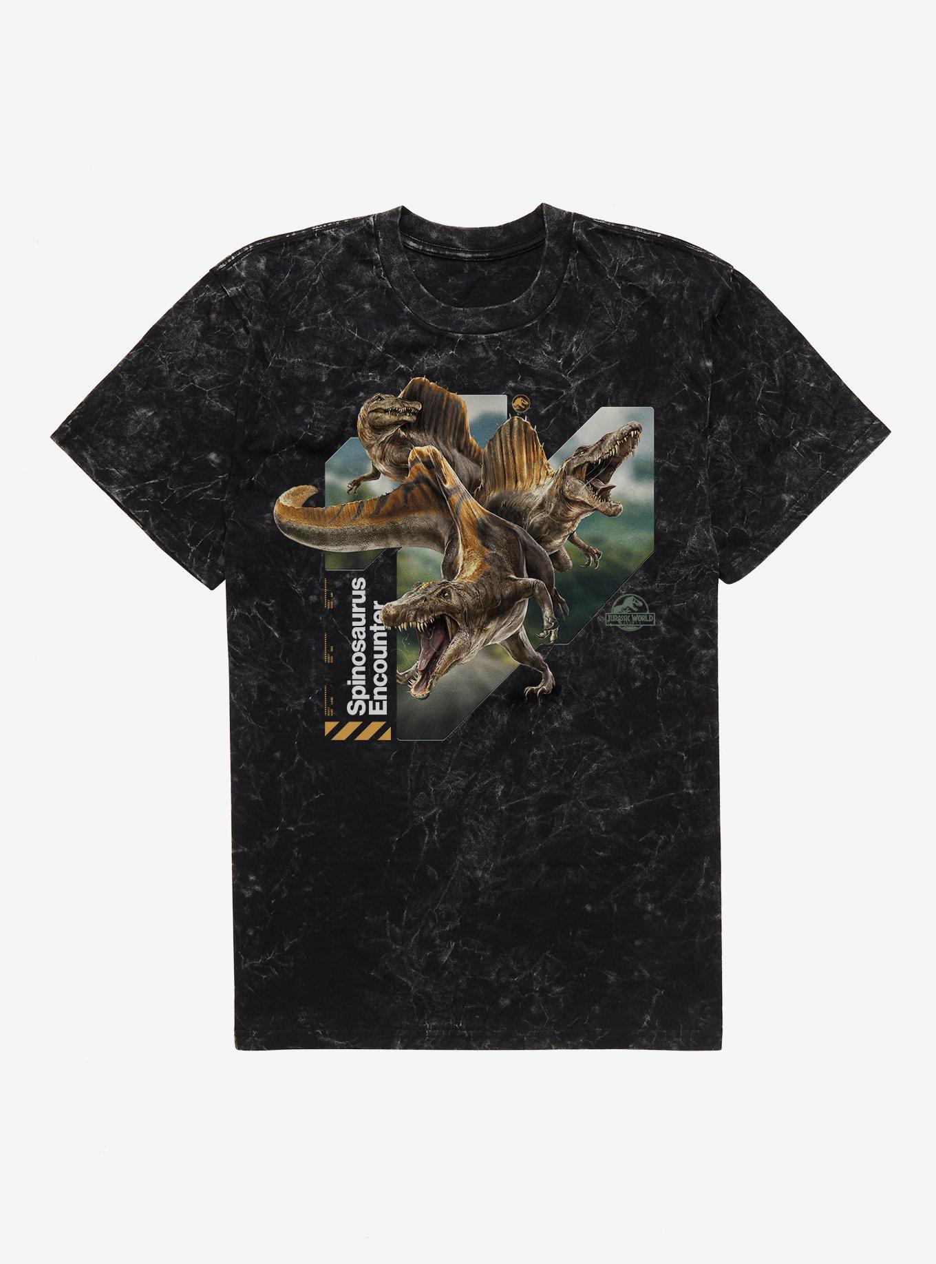 Jurassic World Rebirth Spinosaurs Encounter Mineral Wash T-Shirt, BLACK MINERAL WASH, hi-res