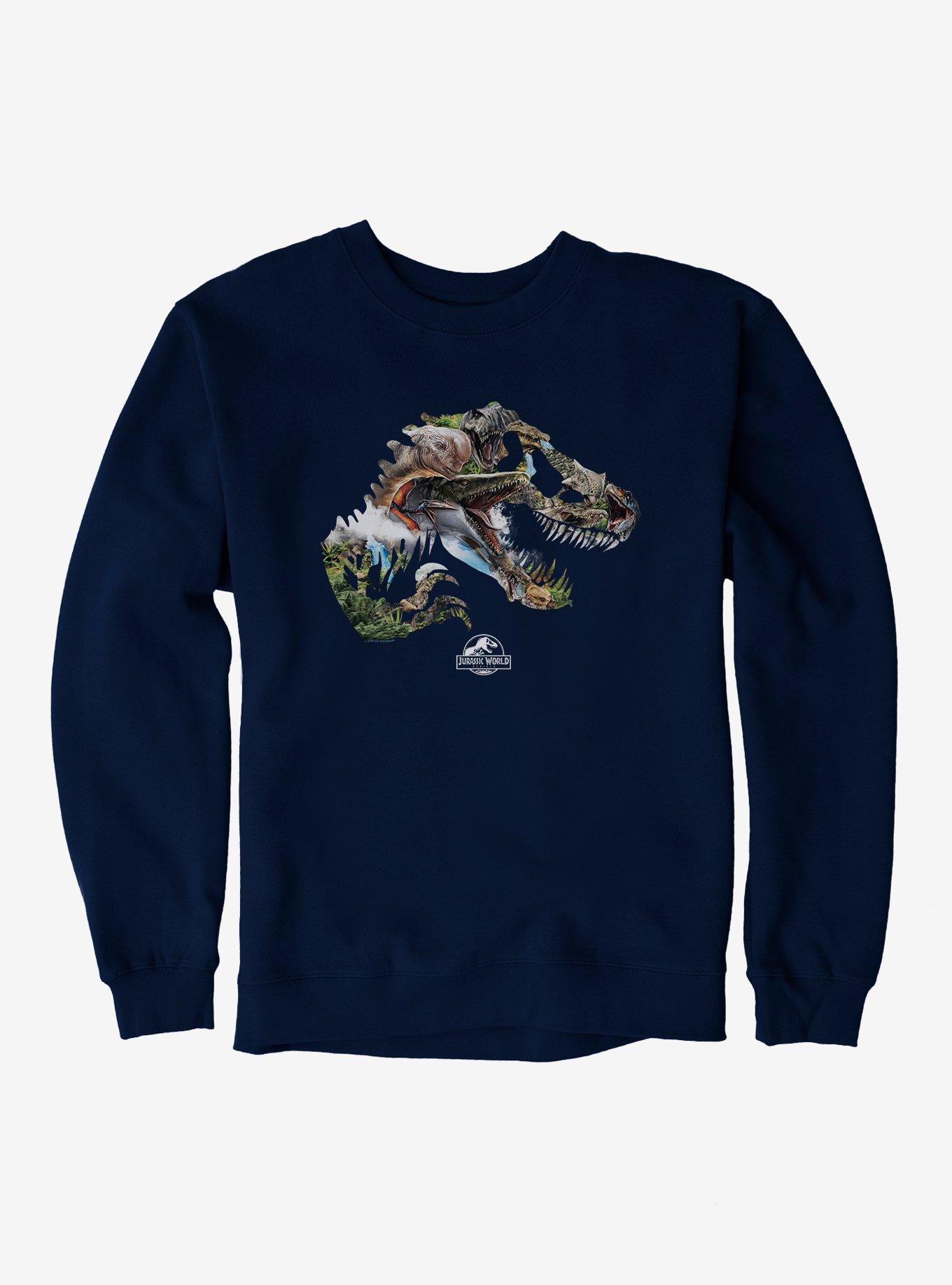 Jurassic World Rebirth Dinosaur Collage Logo Sweatshirt