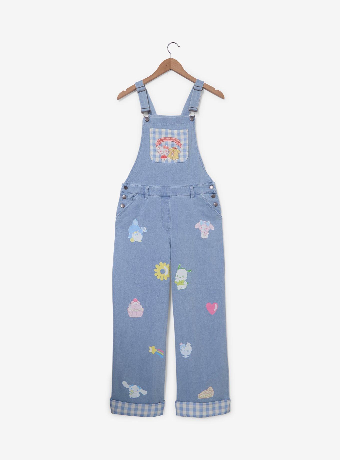 Sanrio Hello Kitty and Friends Gingham Denim Women's Overalls - BoxLunch Exclusive, , hi-res
