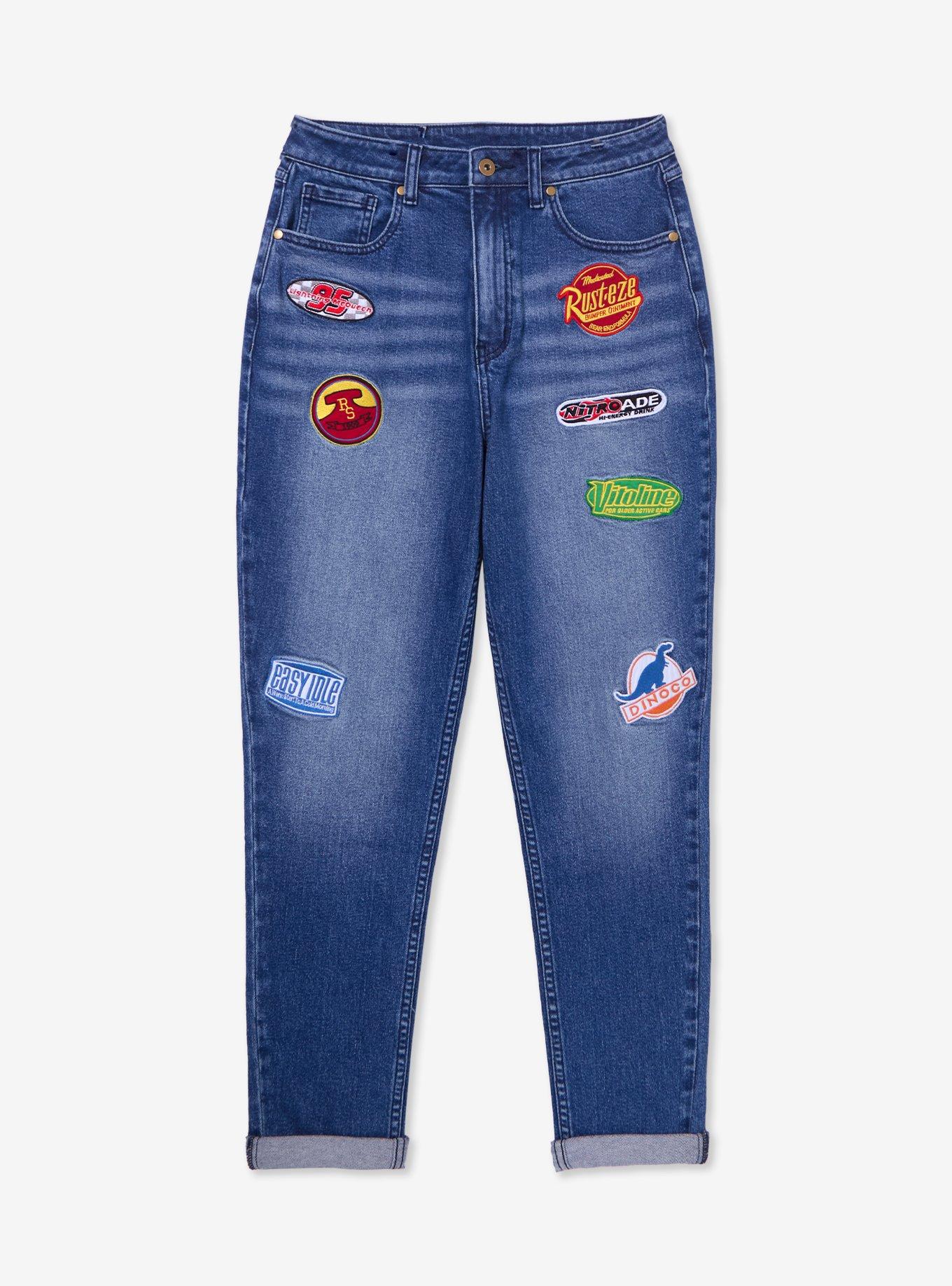 Disney Pixar Cars Patches Women's Plus Size Denim Jeans &mdash; BoxLunch Exclusive, , hi-res