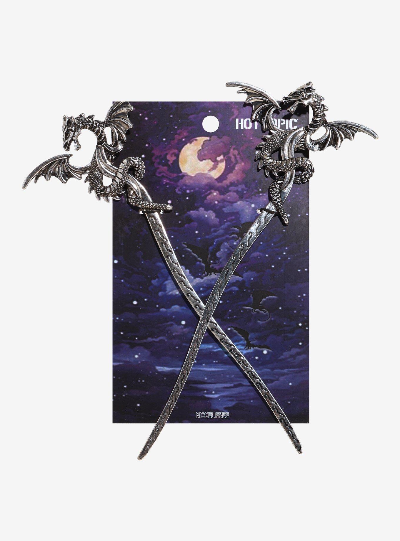 Dragon Ornate Hair Stick Set, , hi-res