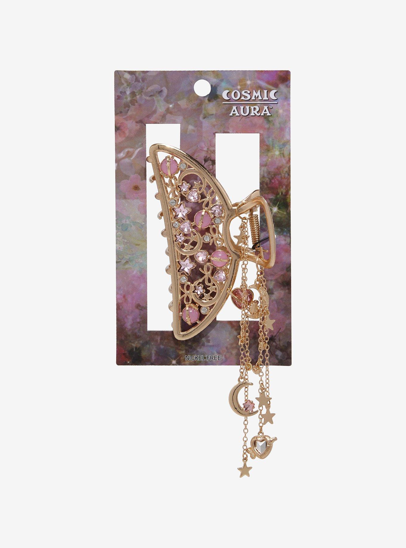 Cosmic Aura Pink Planet Celestial Claw Hair Clip, , hi-res