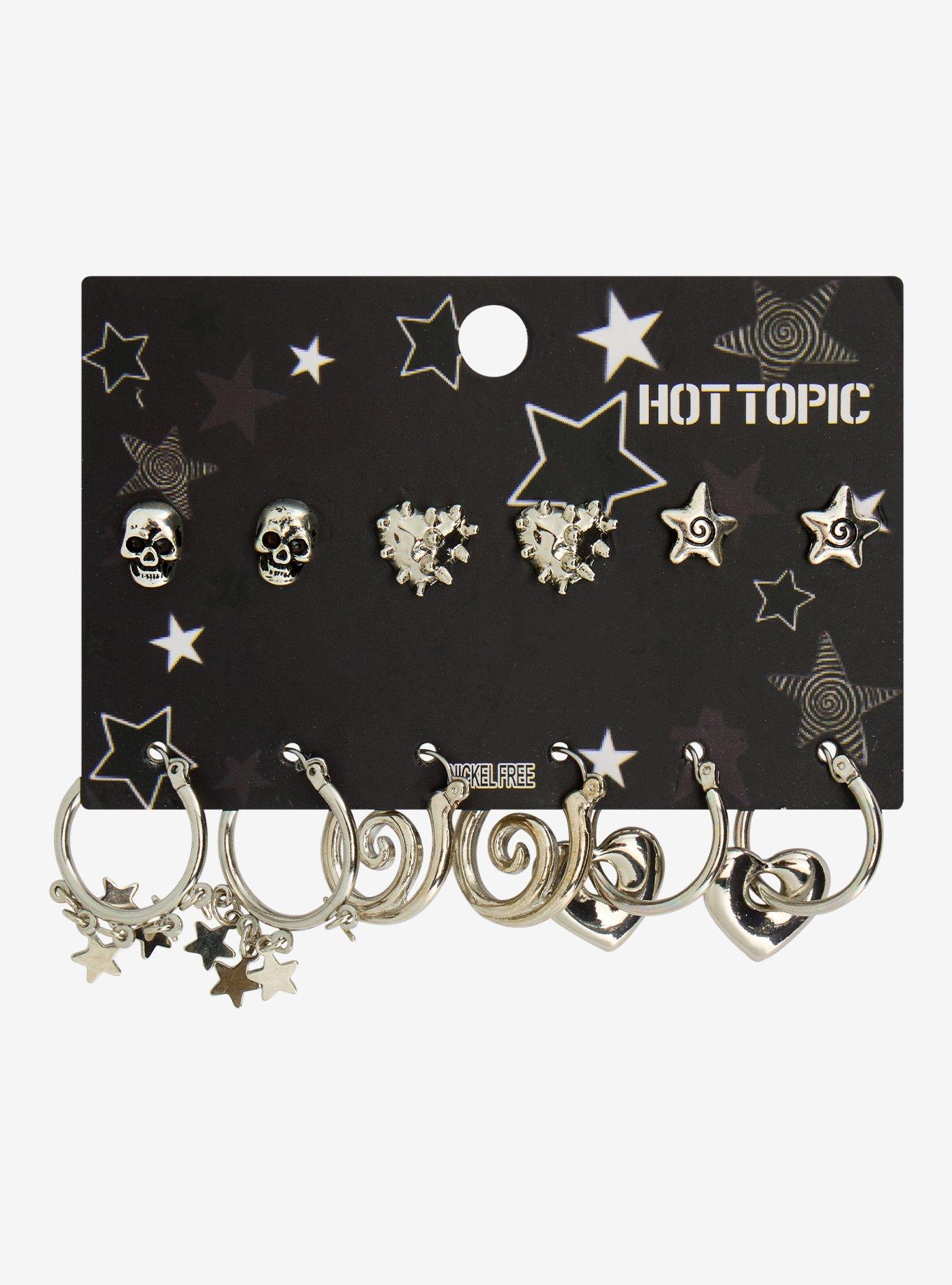 Spiral Heart Mini Hoop Earring Set, , hi-res