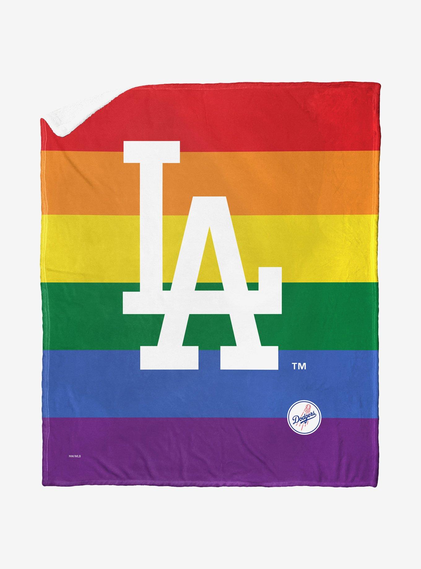 MLB Los Angeles Dodgers Pride Series Silk Touch Sherpa Throw Blanket, , hi-res