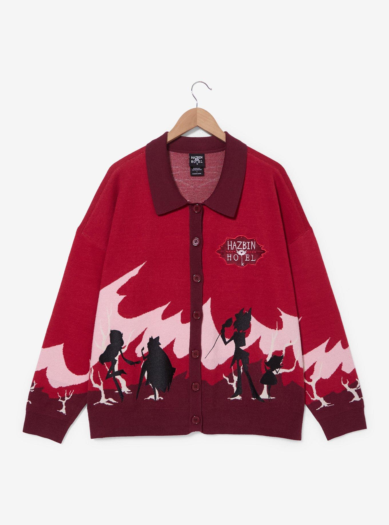 Hazbin Hotel Silhouettes Red Women's Plus Size Cardigan — BoxLunch Exclusive, , hi-res