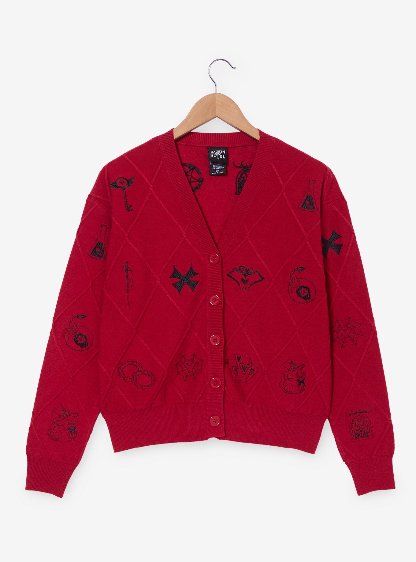 Hazbin Hotel Embroidered Character Icons Women's Cardigan - BoxLunch Exclusive, , hi-res