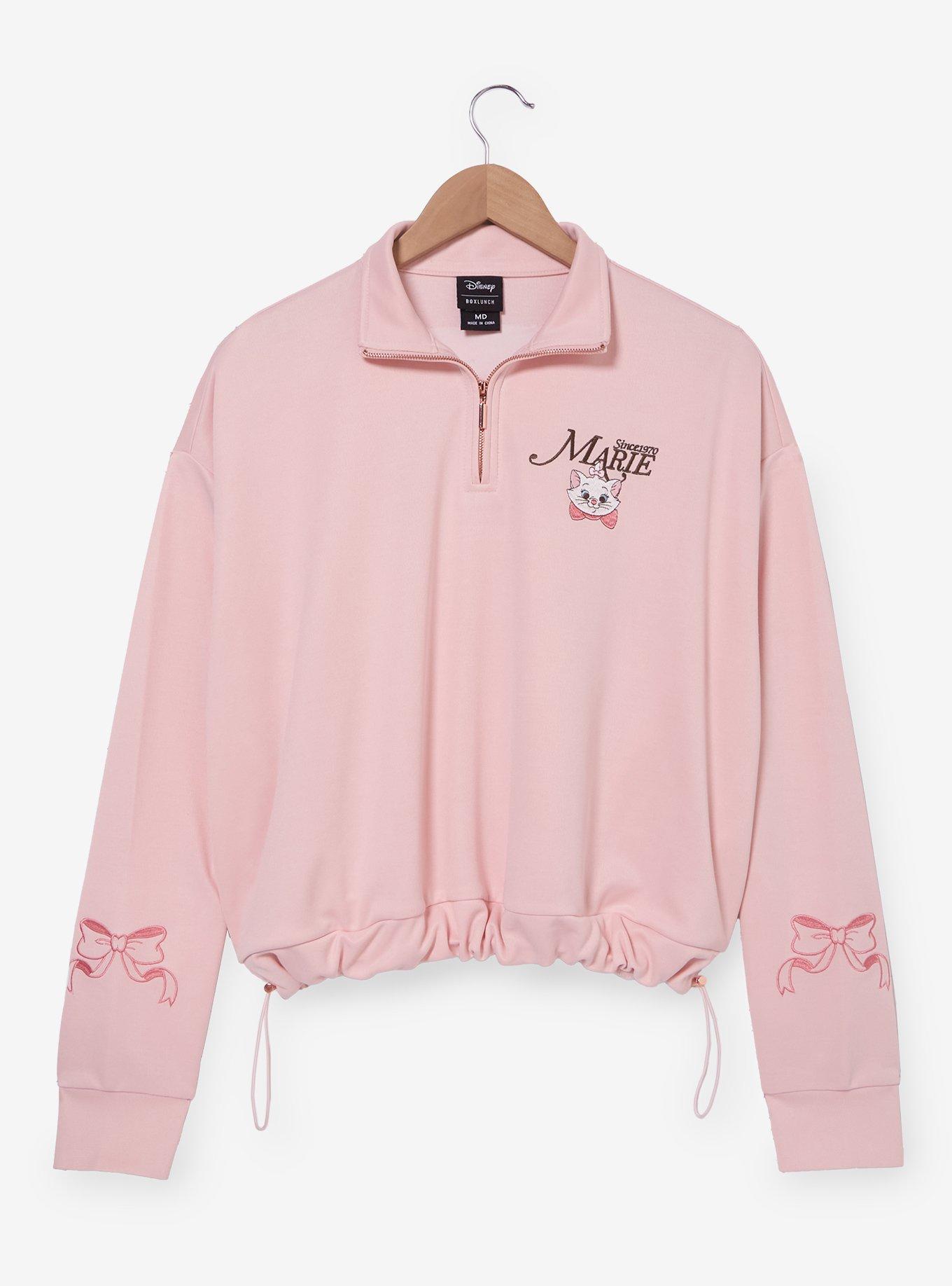 Disney The Aristocats Marie Pink Women's Quarter Zip Crewneck — BoxLunch Exclusive, , hi-res