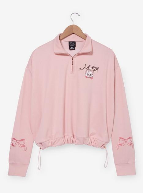 Disney The Aristocats Marie Pink Women's Cropped Quarter Zip