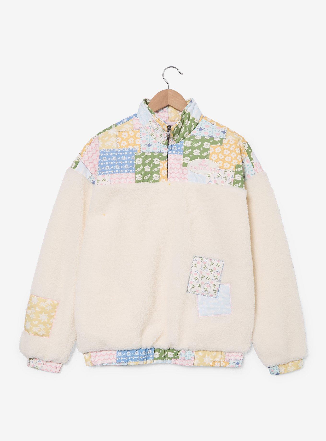 Disney Princess Patchwork Sherpa Quarter Zip Crewneck - BoxLunch