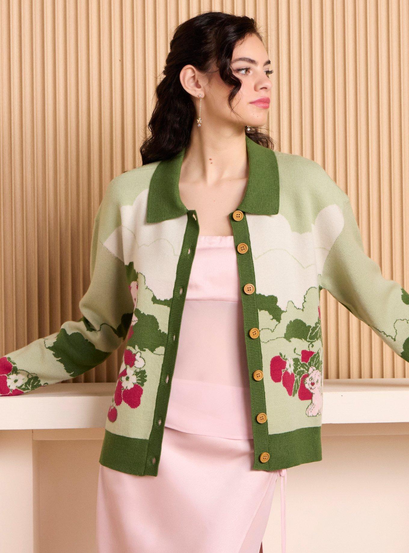 Strawberry Shortcake Custard & Strawberry Scenic Women's Plus Size Cardigan - BoxLunch Exclusive, , hi-res