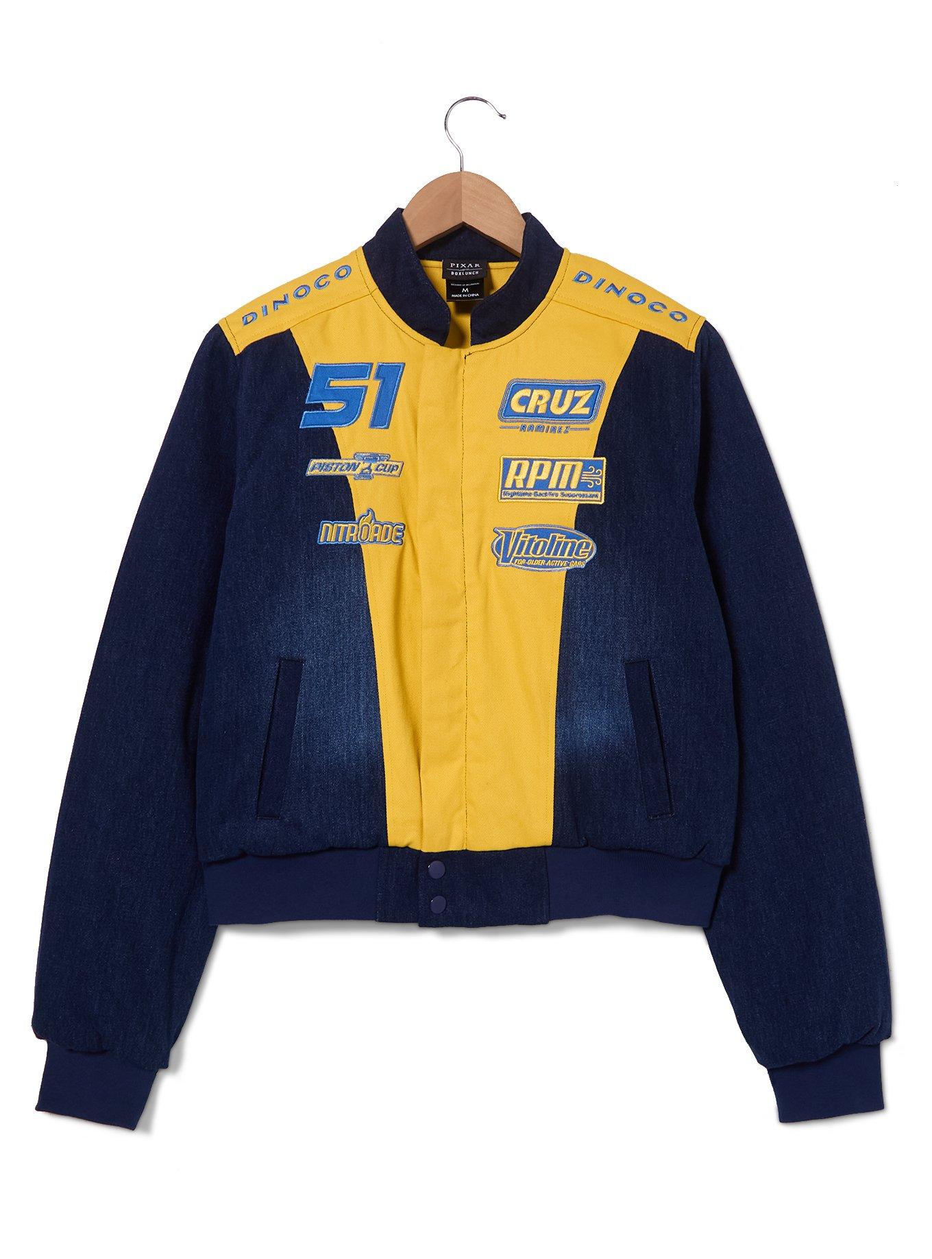 Disney Pixar Cars 3 Cruz Ramirez Women's Cropped Denim Moto Jacket - BoxLunch Exclusive, , hi-res