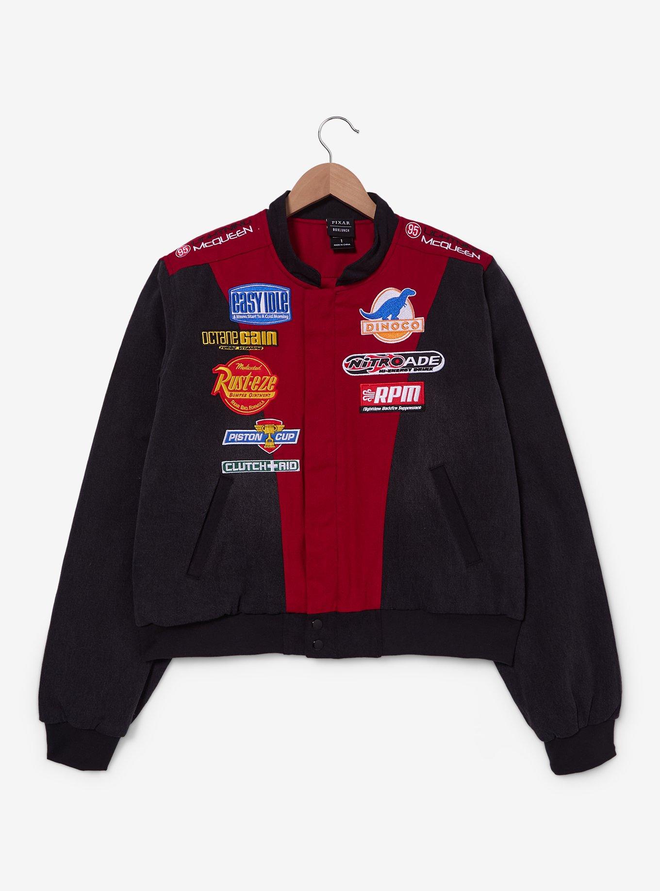 Disney Pixar Cars Lightning McQueen Cropped Women's Plus Size Denim Moto Jacket - BoxLunch Exclusive, , hi-res