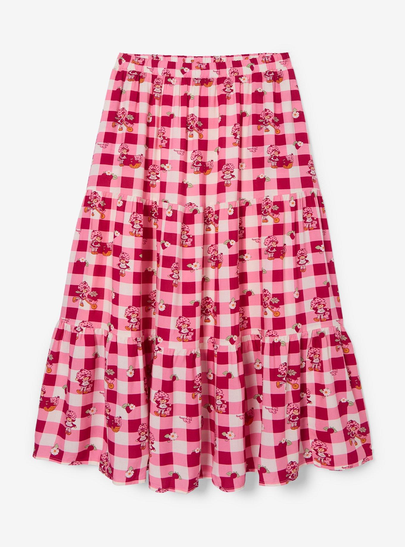 Strawberry Shortcake Gingham Plus Size Maxi Skirt &mdash; BoxLunch Exclusive, , hi-res