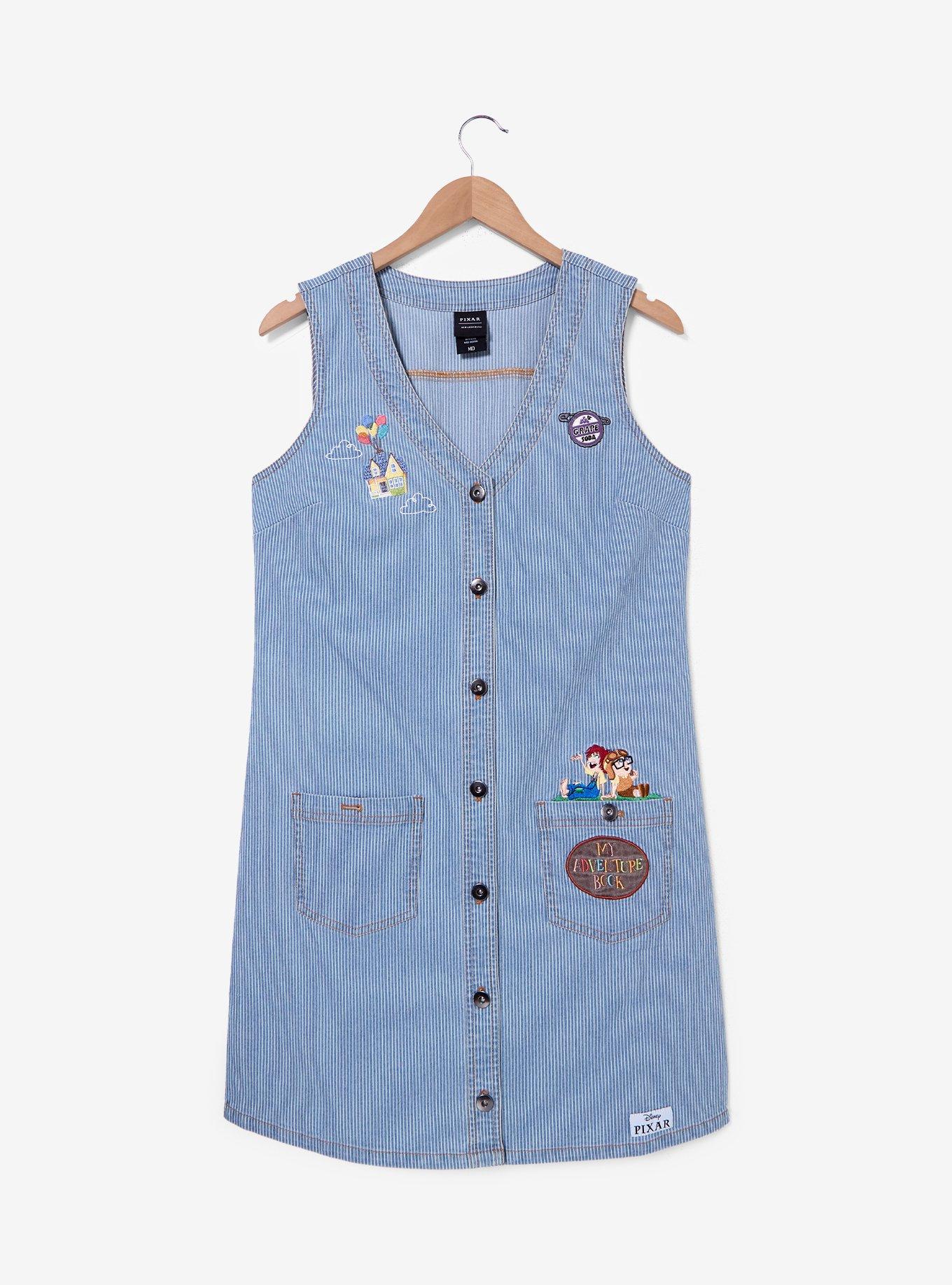 Disney Pixar Up Young Carl & Ellie Denim Dress — BoxLunch Exclusive, , hi-res