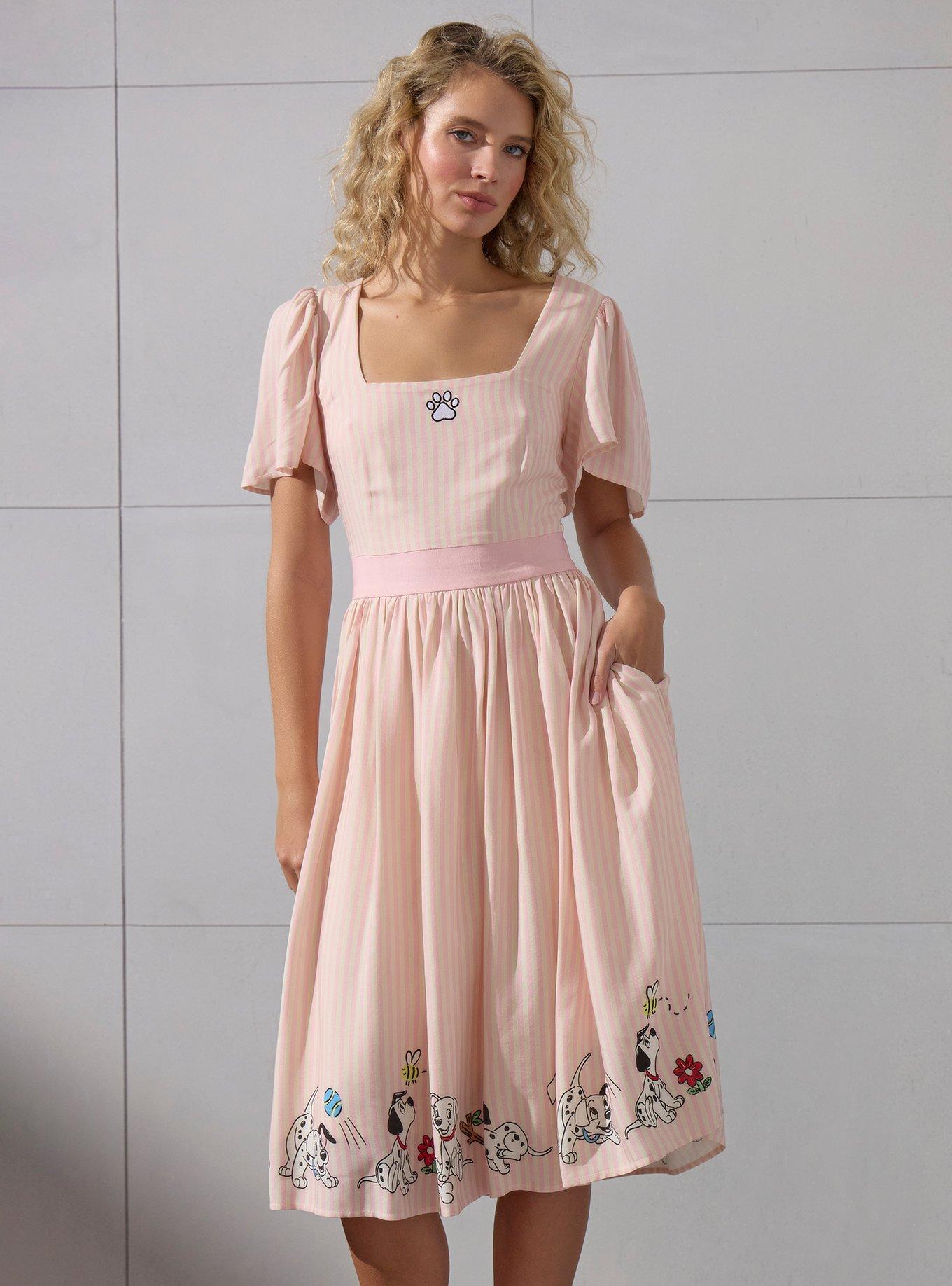 Disney 101 Dalmatians Puppies Striped Midi Dress - BoxLunch Exclusive