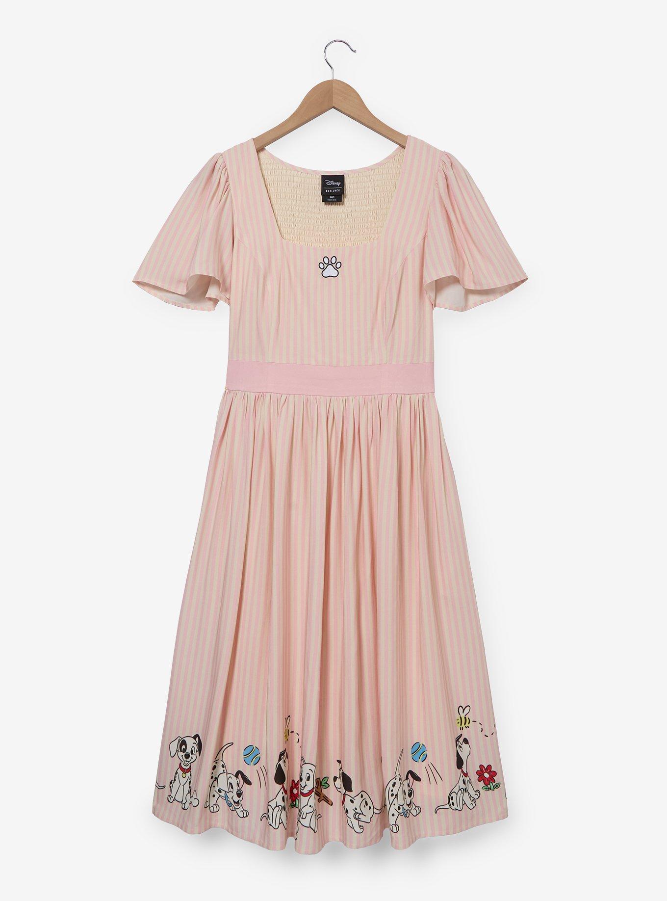 Disney 101 Dalmatians Puppies Striped Midi Dress - BoxLunch Exclusive, , hi-res
