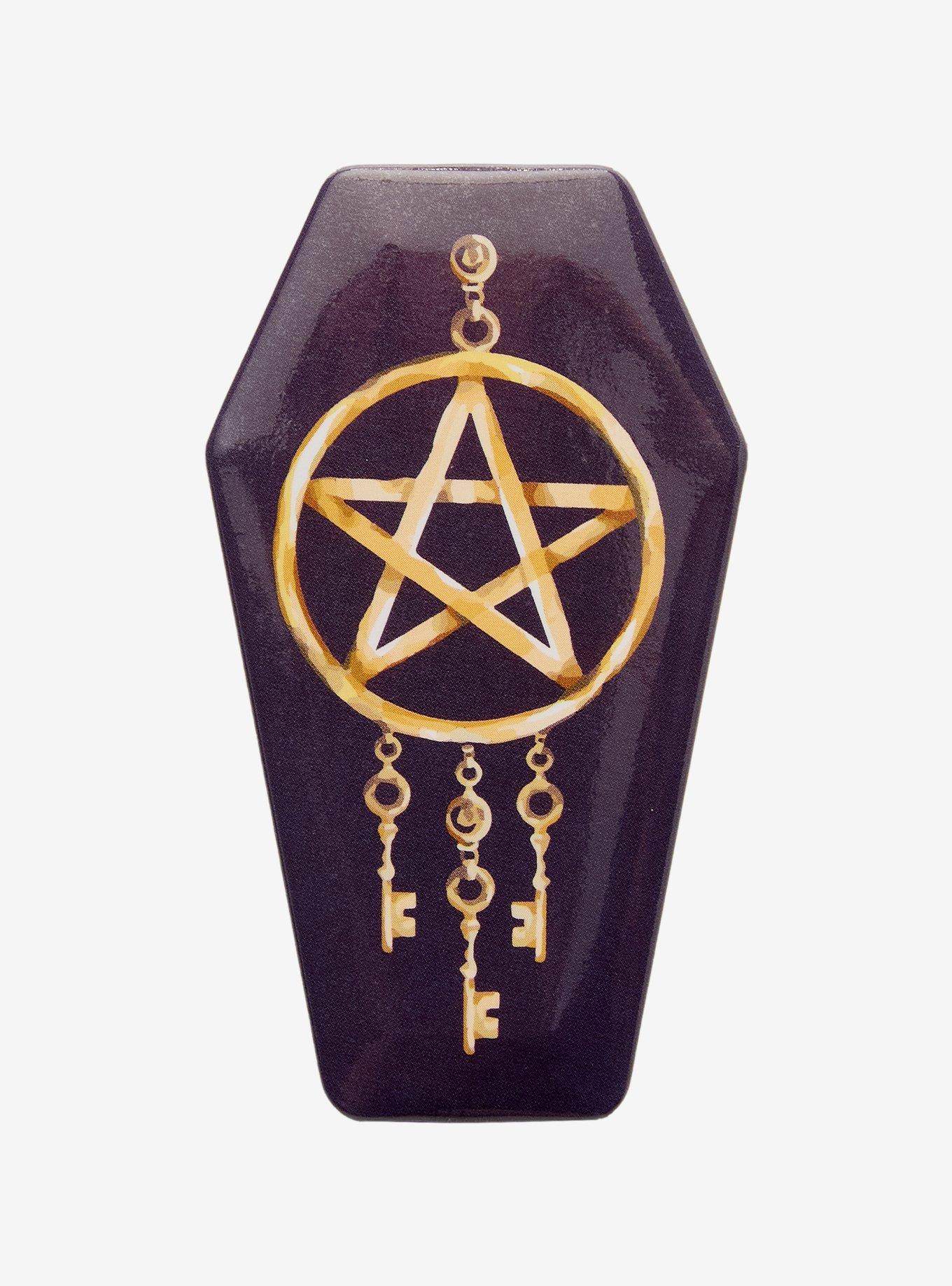 Pentagram Key Coffin Button, , hi-res