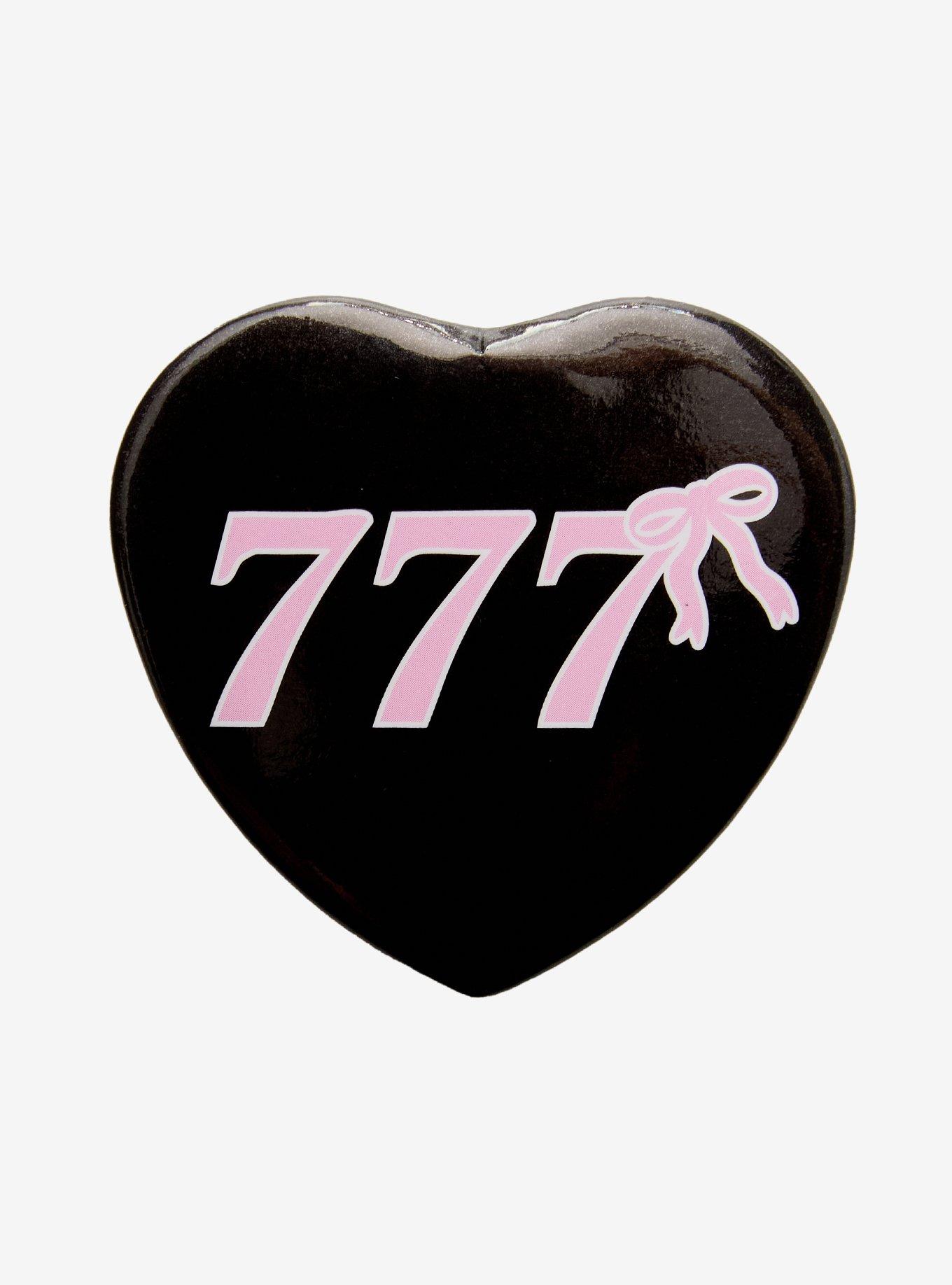 777 Black & Pink Heart Button, , hi-res