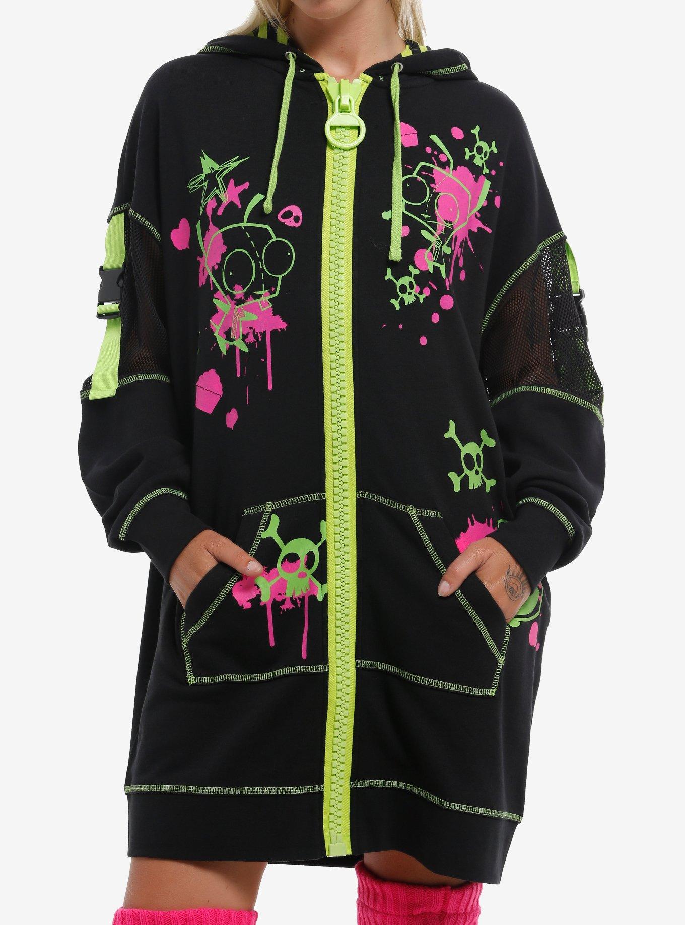 Invader Zim GIR Splatter Girls Hoodie Dress, , hi-res