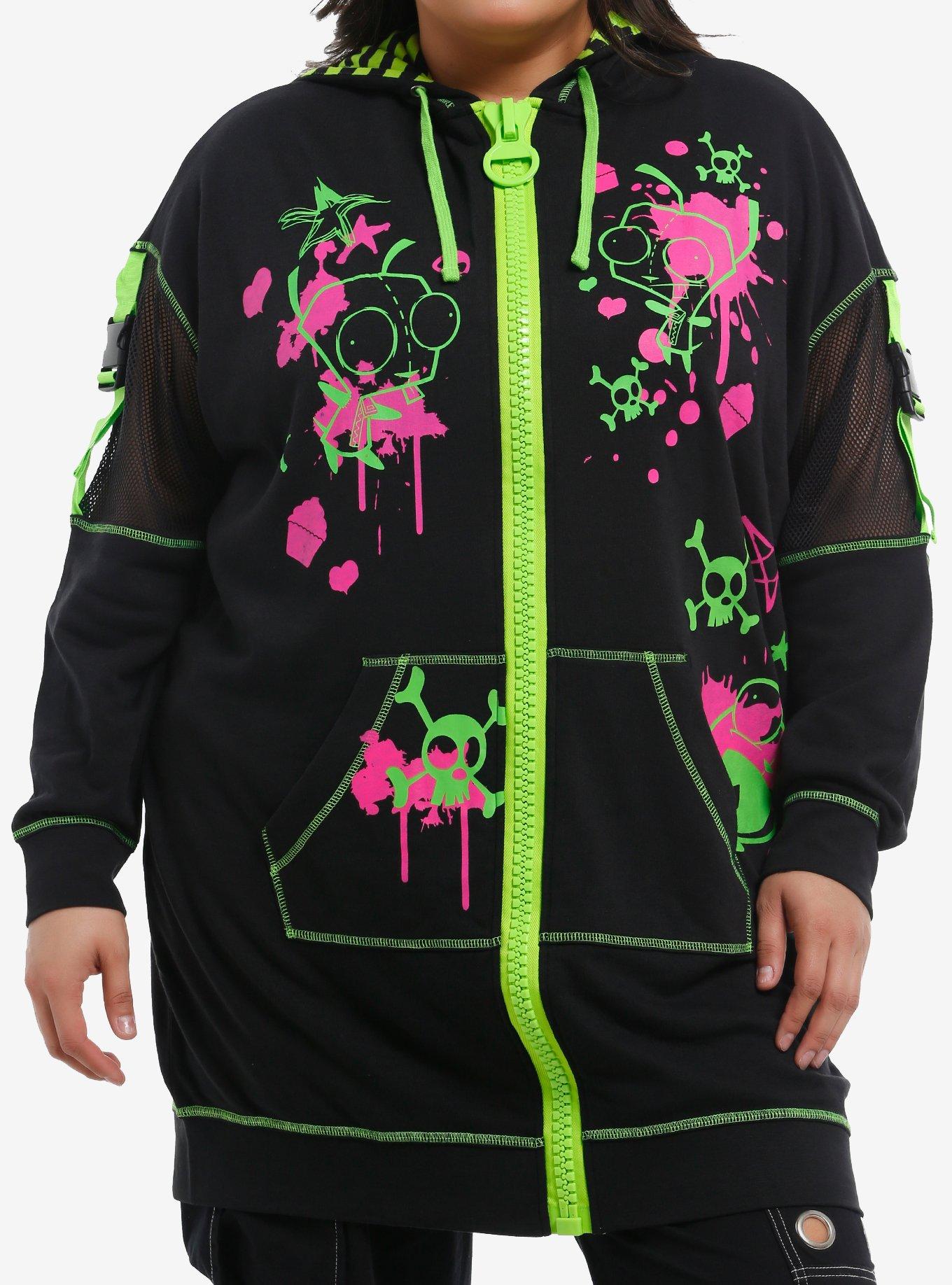 Invader Zim GIR Splatter Girls Hoodie Dress Plus Size, , hi-res