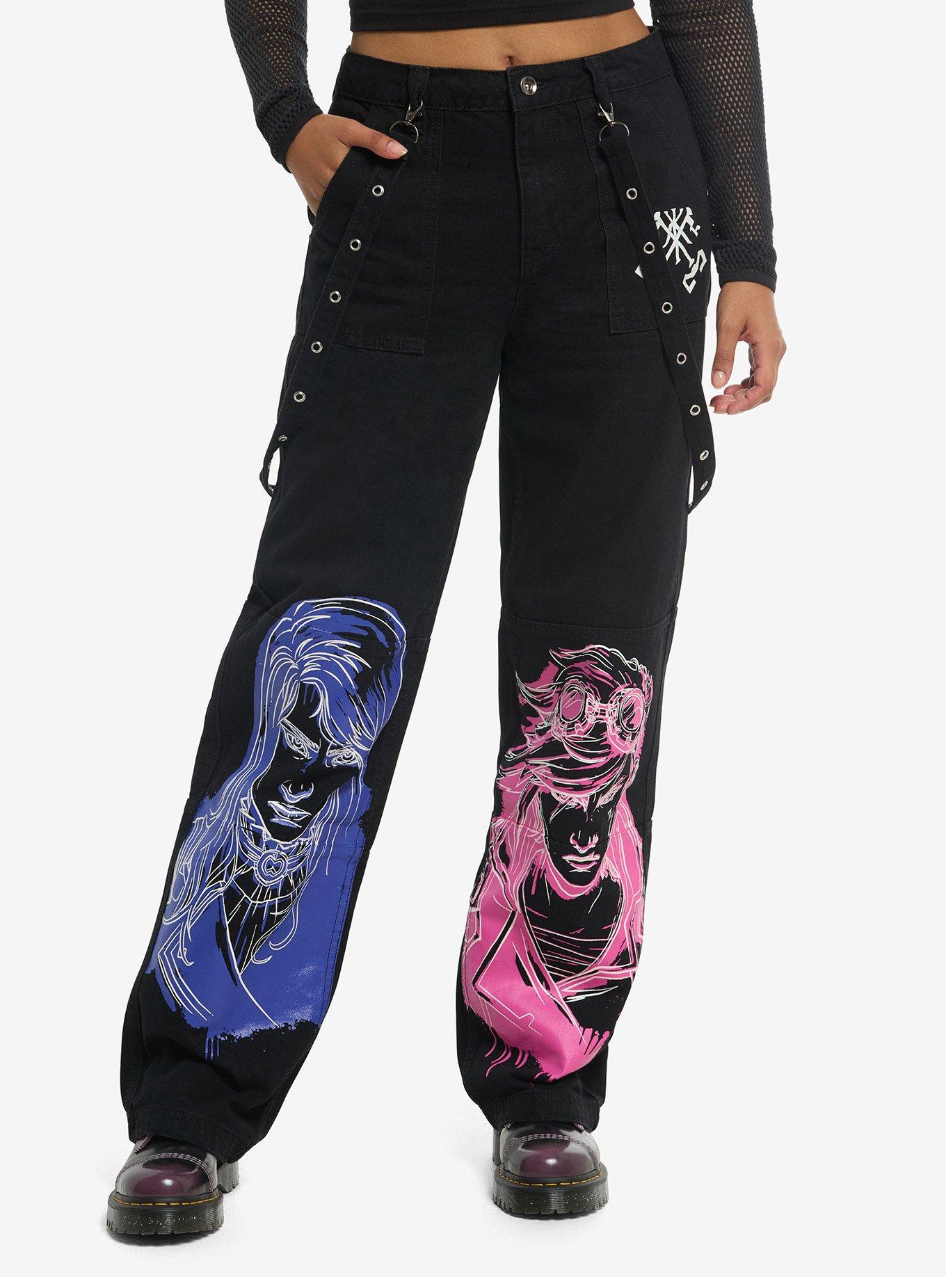 Arcane CaitVi Suspender Wide Leg Jeans, , hi-res
