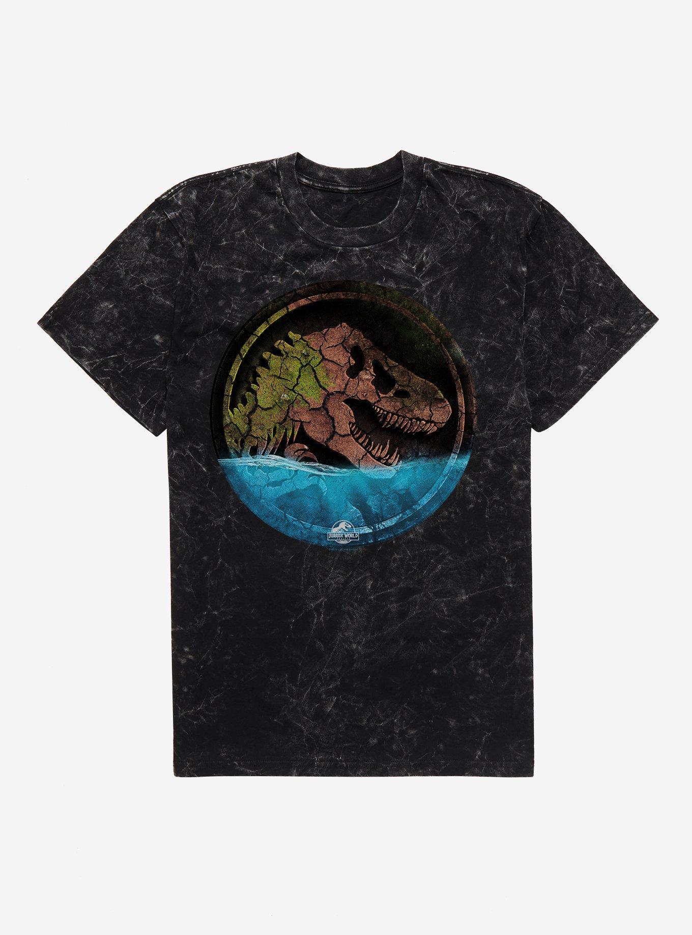 Jurassick World Rebirth Moss Covered Logo Mineral Wash T-Shirt, , hi-res