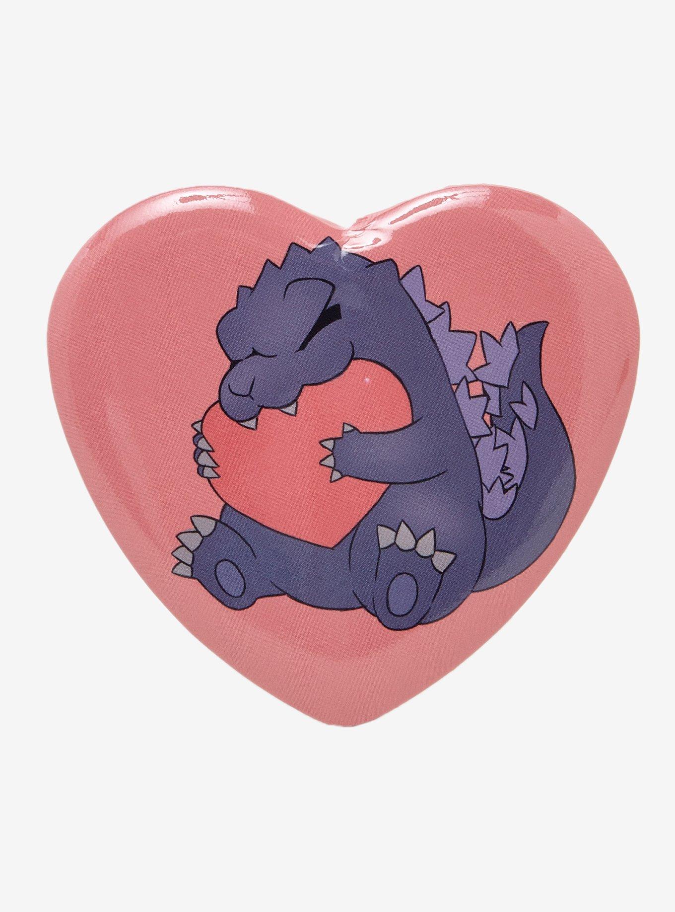 Godzilla Chibi Heart Button, , hi-res